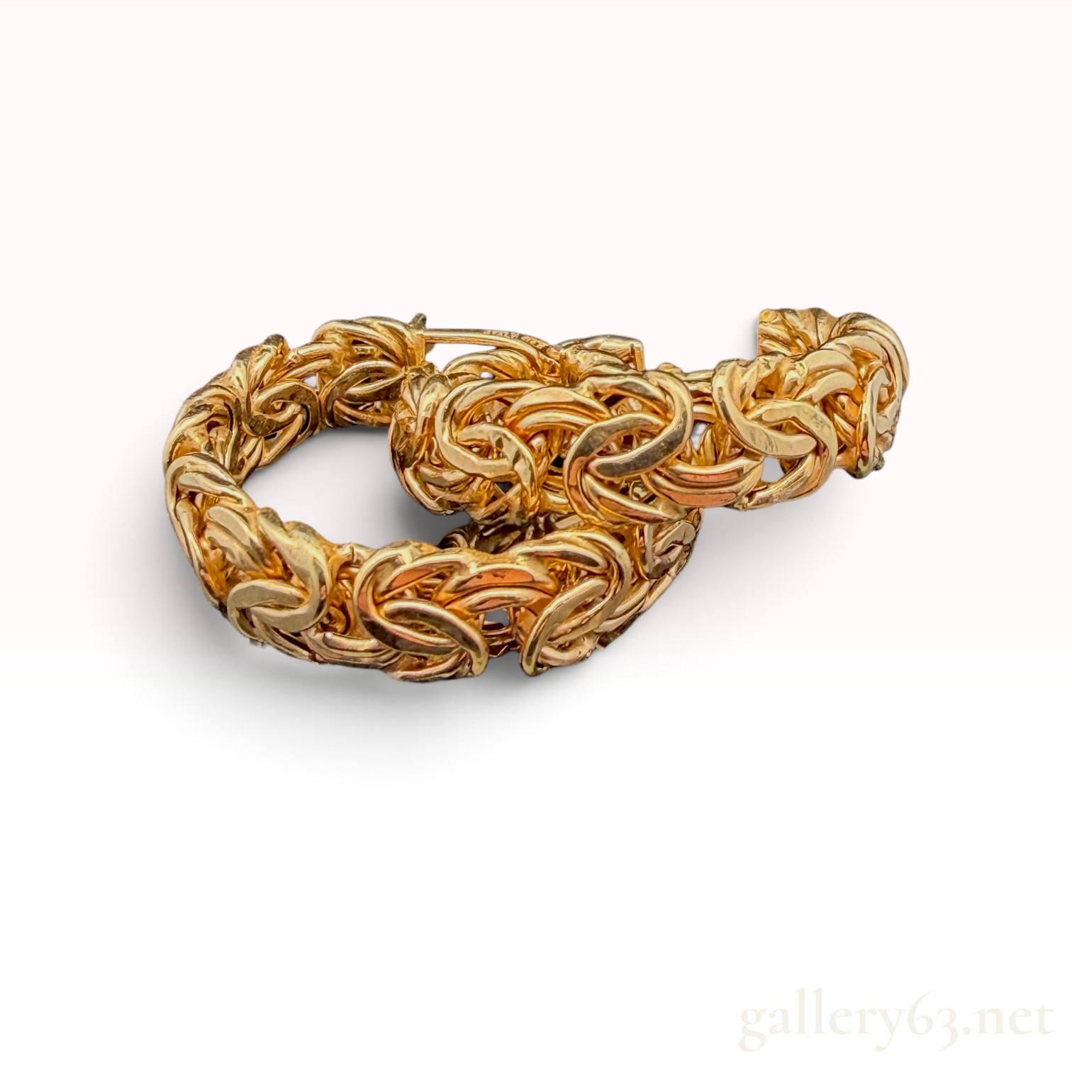Italian 14k Byzantine Hoop Earrings