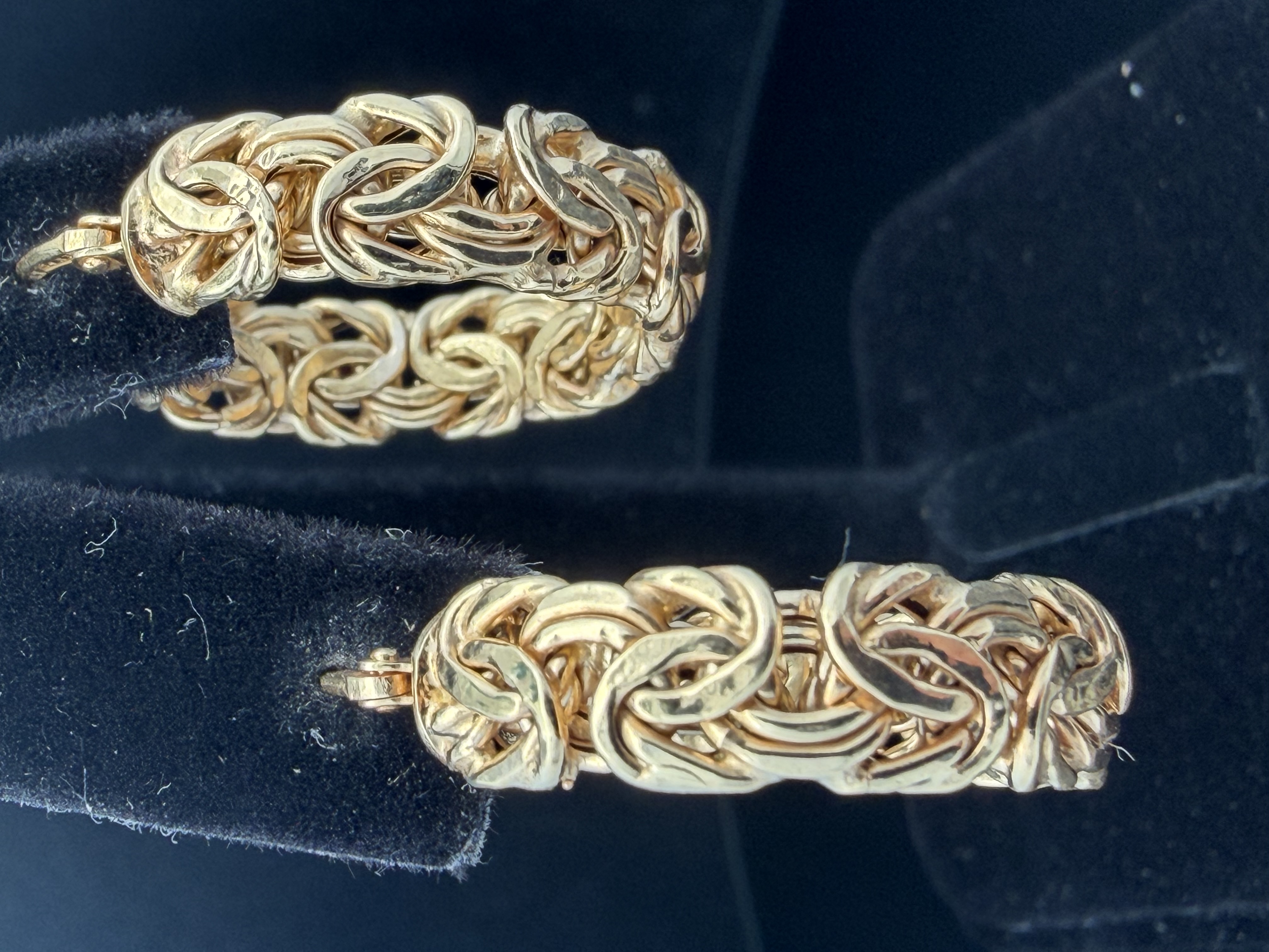 Italian 14k Byzantine Hoop Earrings