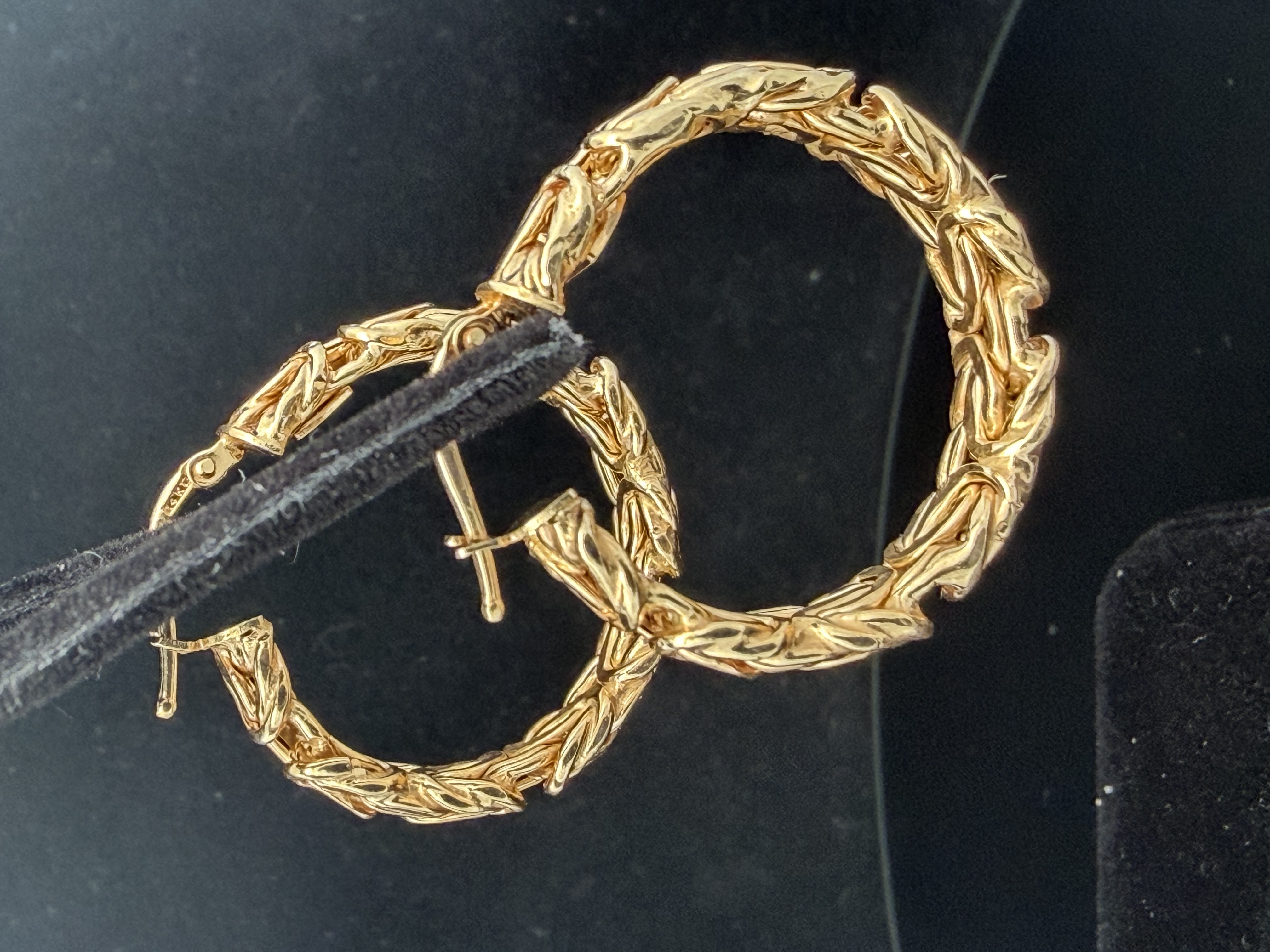 Italian 14k Byzantine Hoop Earrings