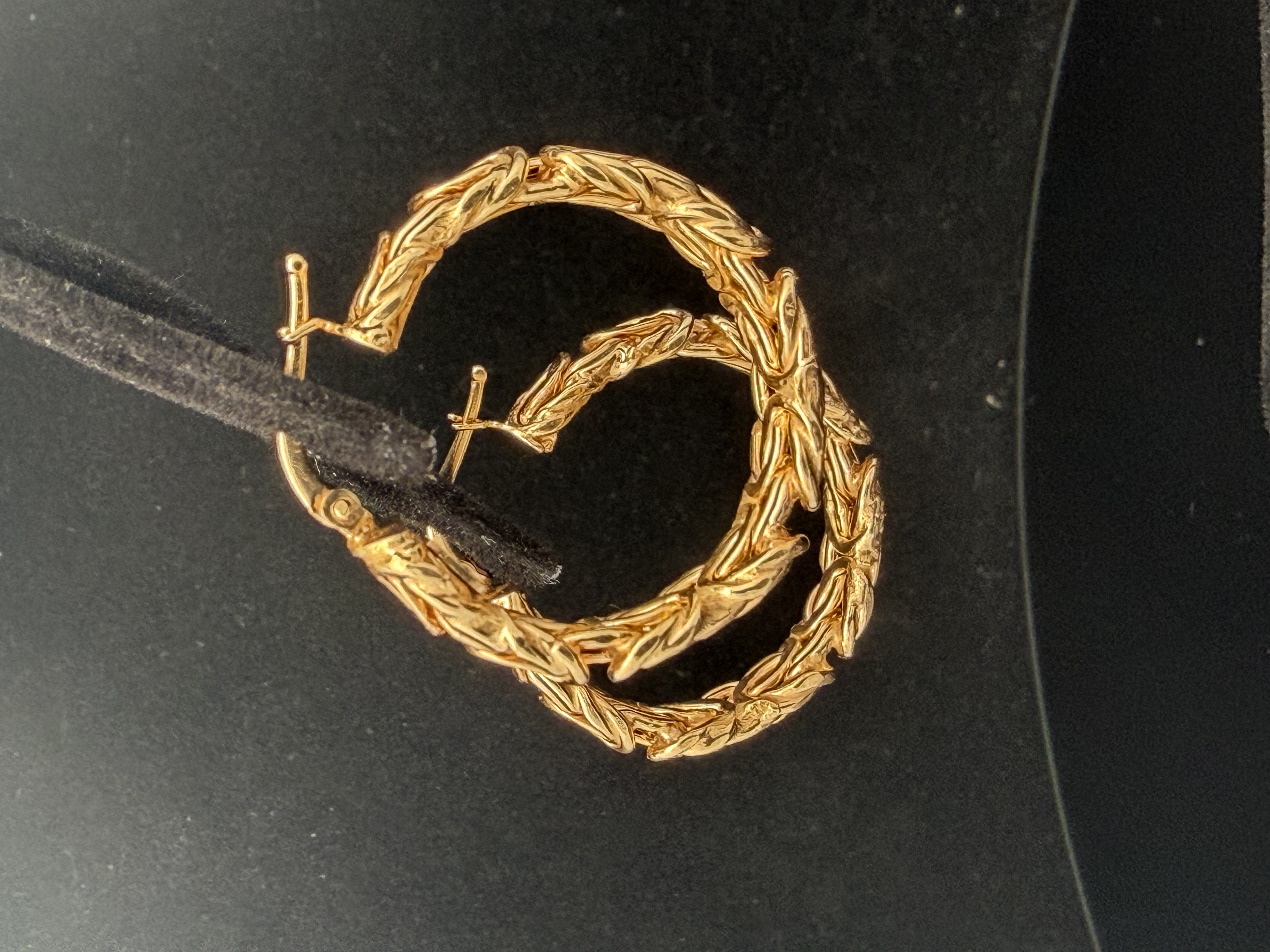 Italian 14k Byzantine Hoop Earrings