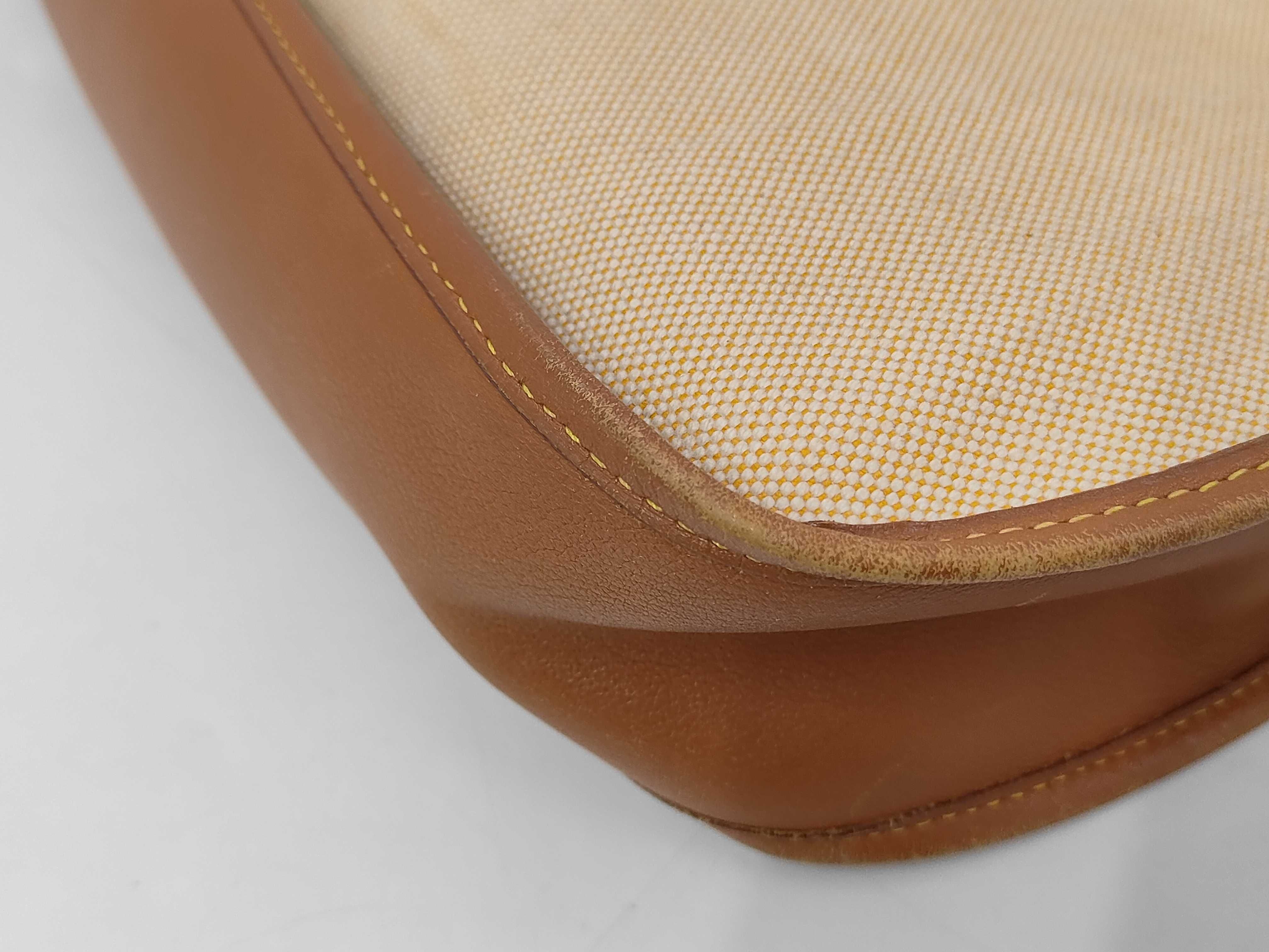 Hermes Evelyne I PM Shoulder Bag in Toile Canvas and Gold Leather