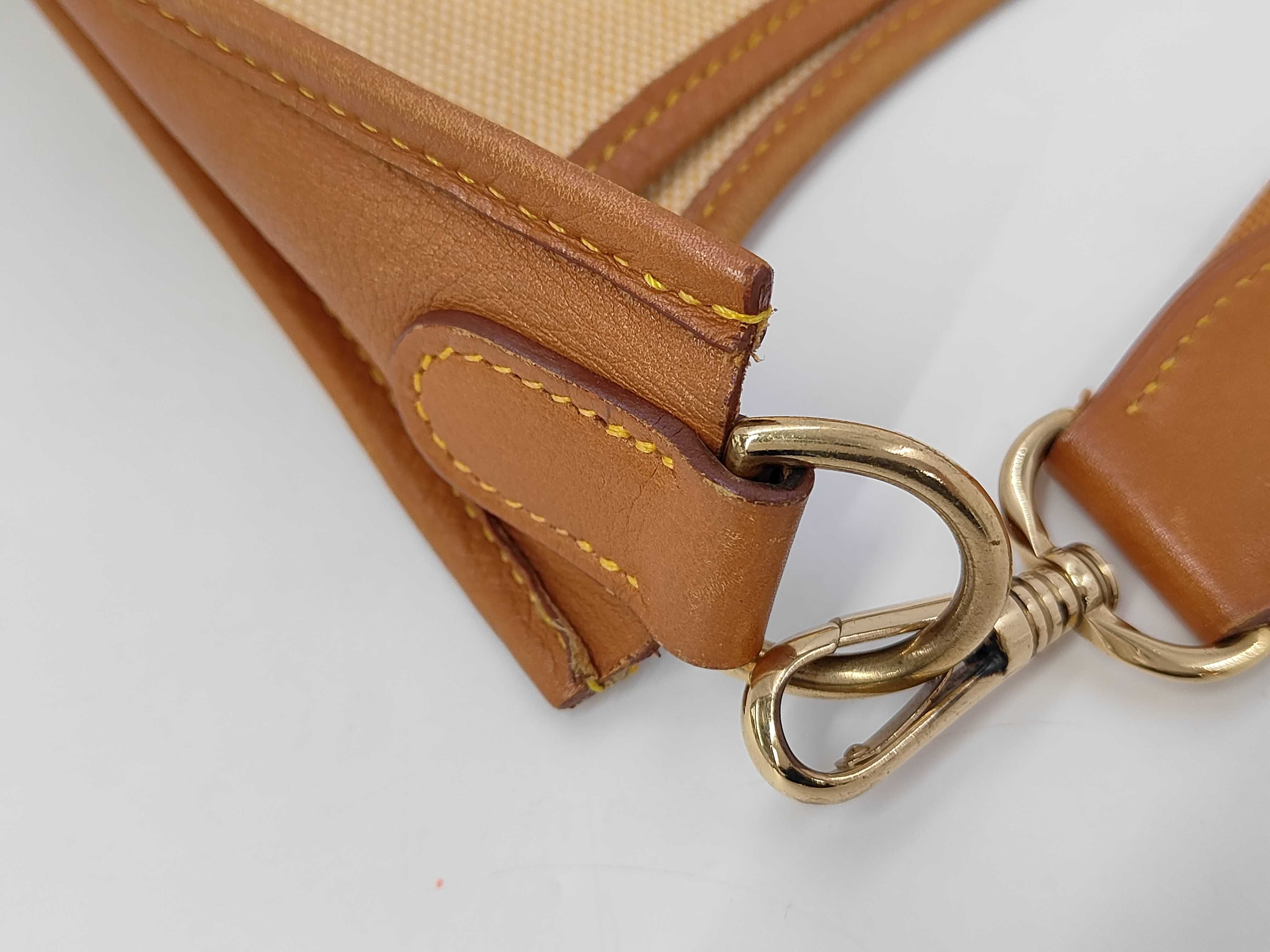 Hermes Evelyne I PM Shoulder Bag in Toile Canvas and Gold Leather