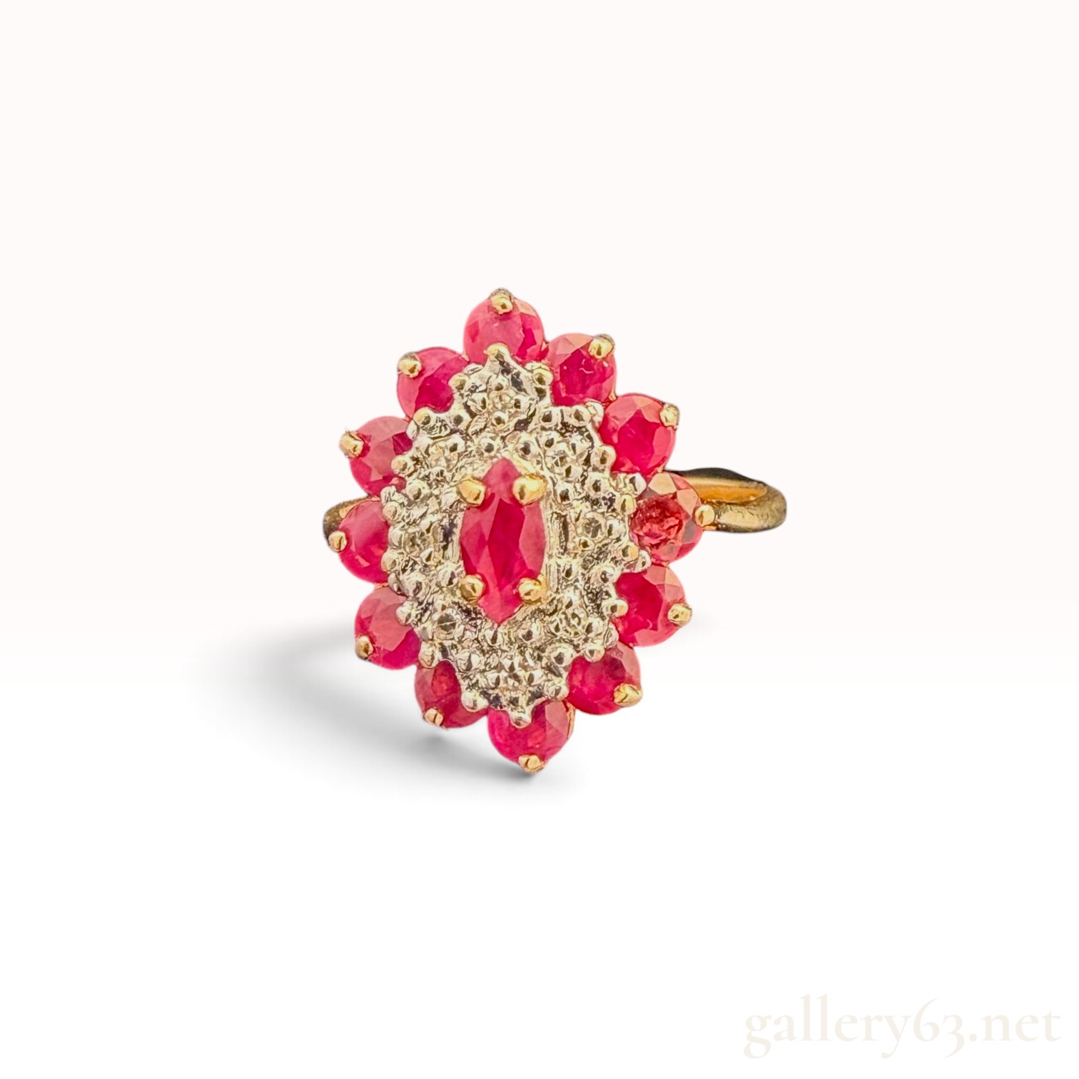 10k Ruby Diamond Cocktail Ring