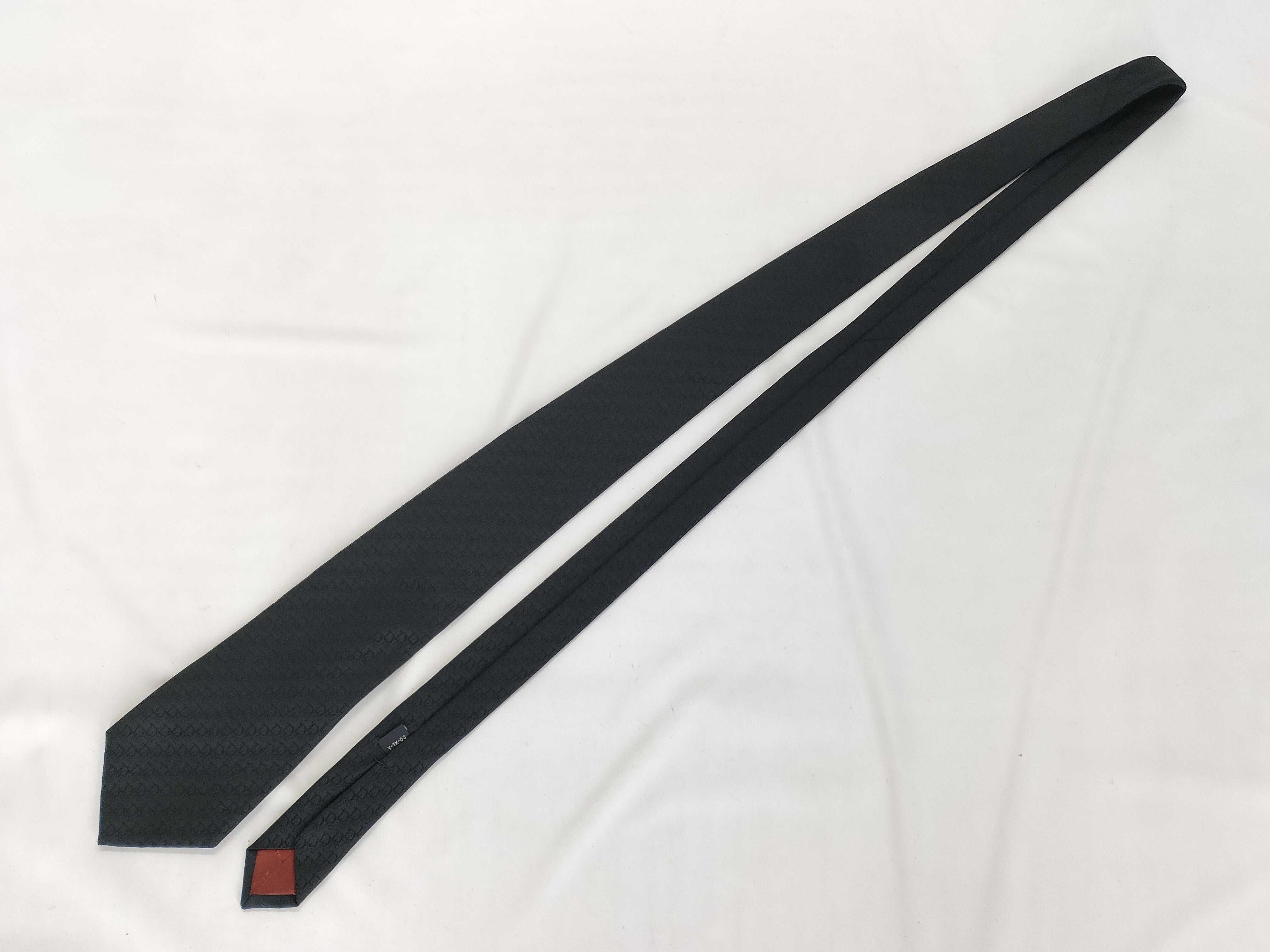 Christian Dior Monsieur Black Silk Monogram Jacquard Necktie