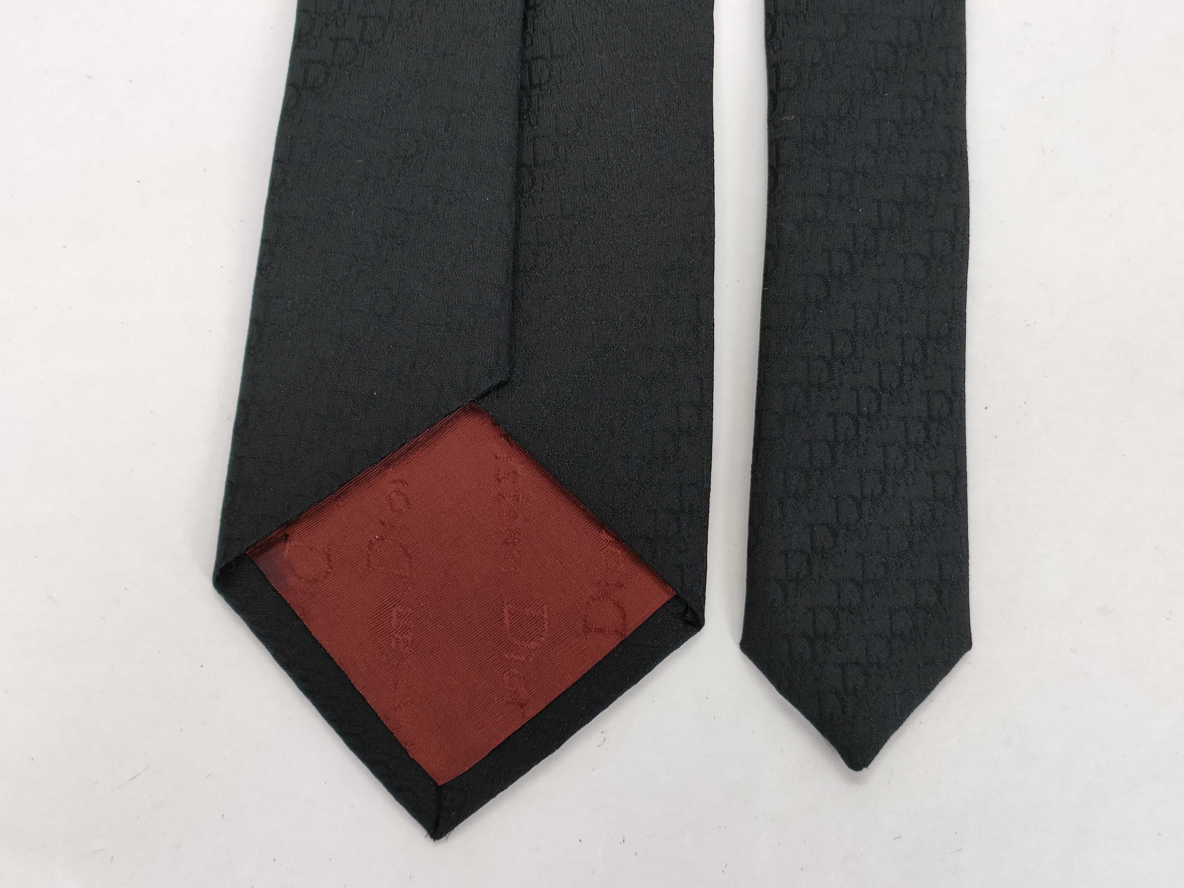 Christian Dior Monsieur Black Silk Monogram Jacquard Necktie