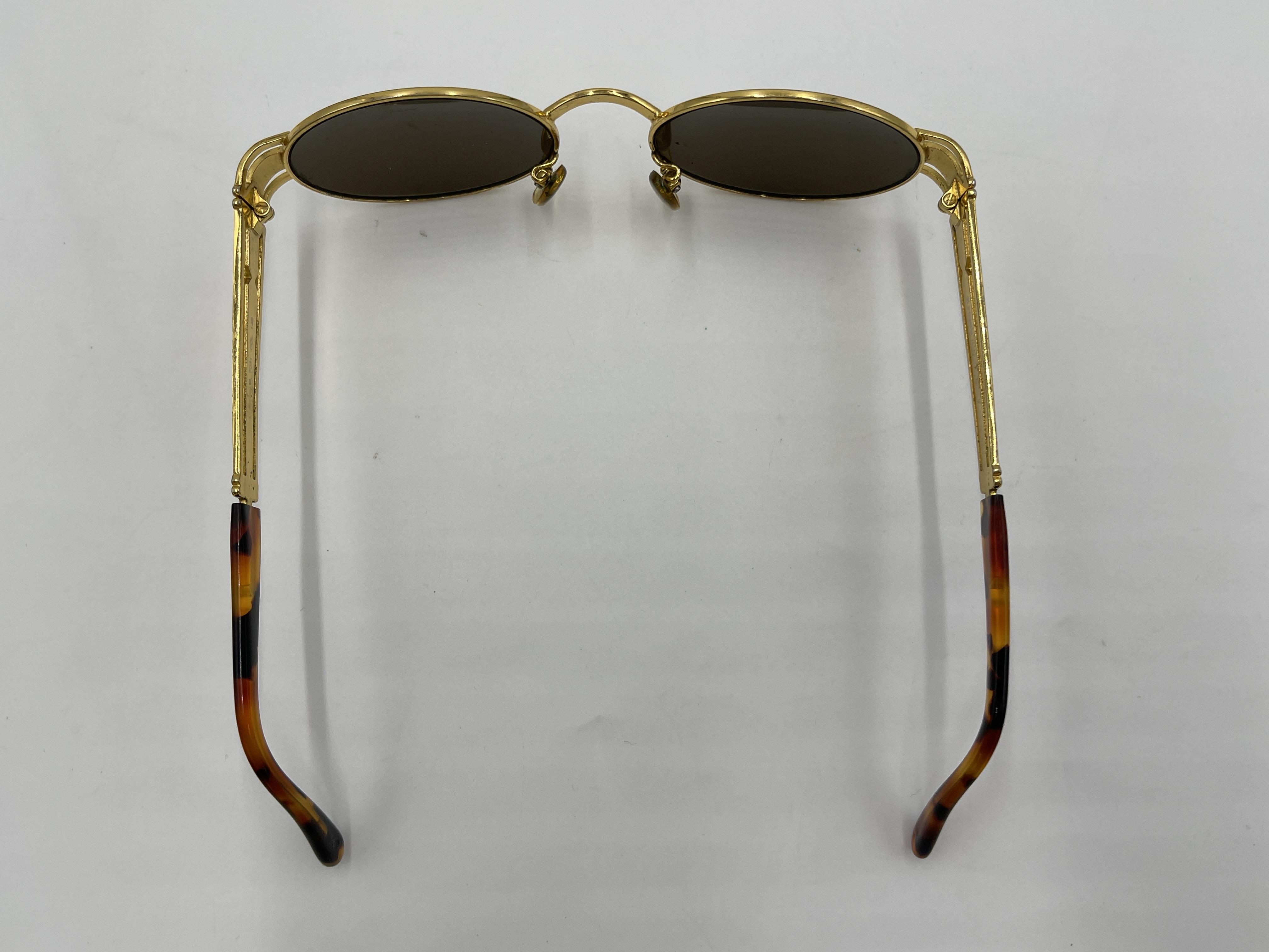 A Pair of Vintage Fendi Gold-Tone Oval Sunglasses, Model SL 7031