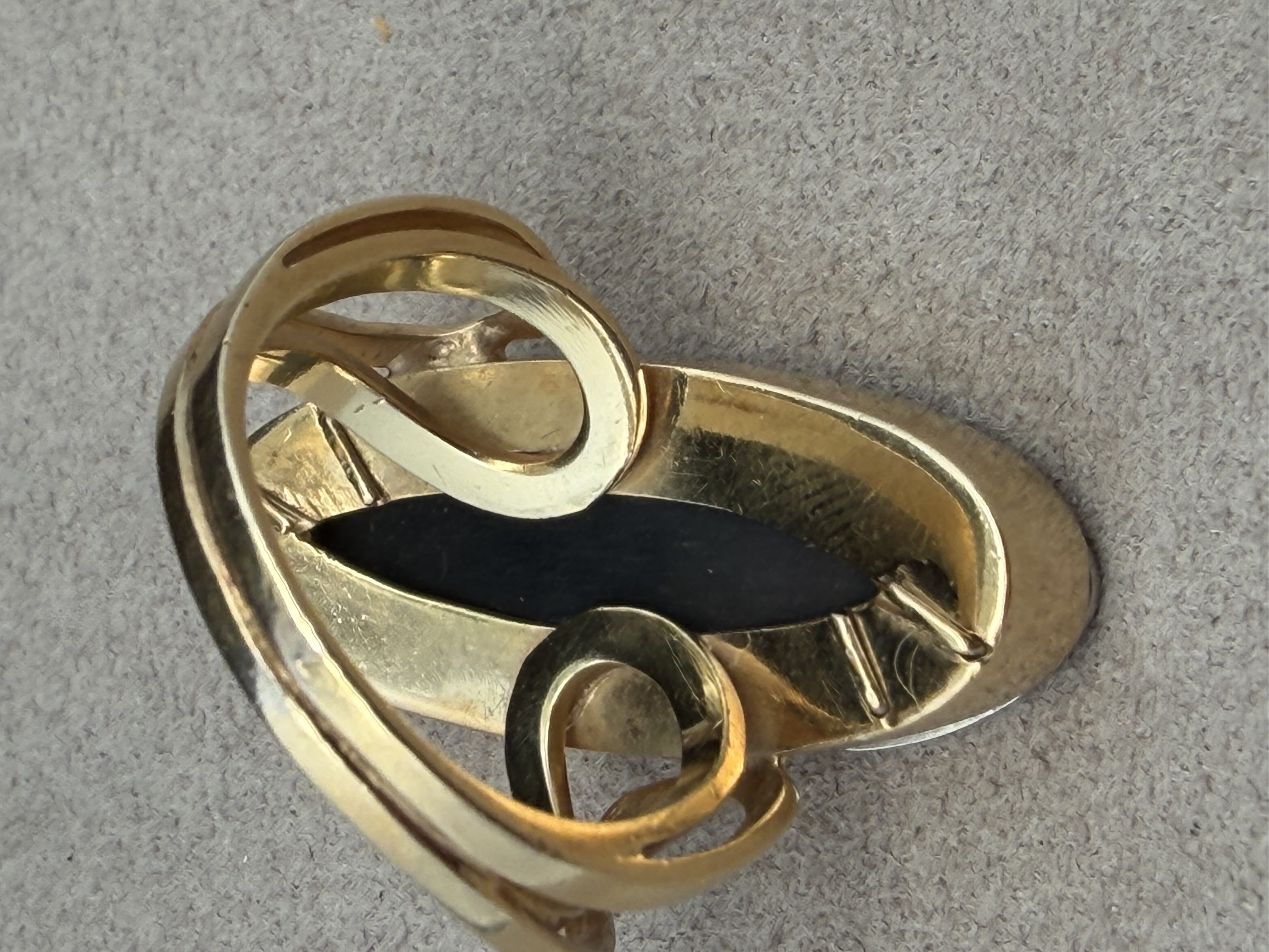 14k Onyx Diamond Ring