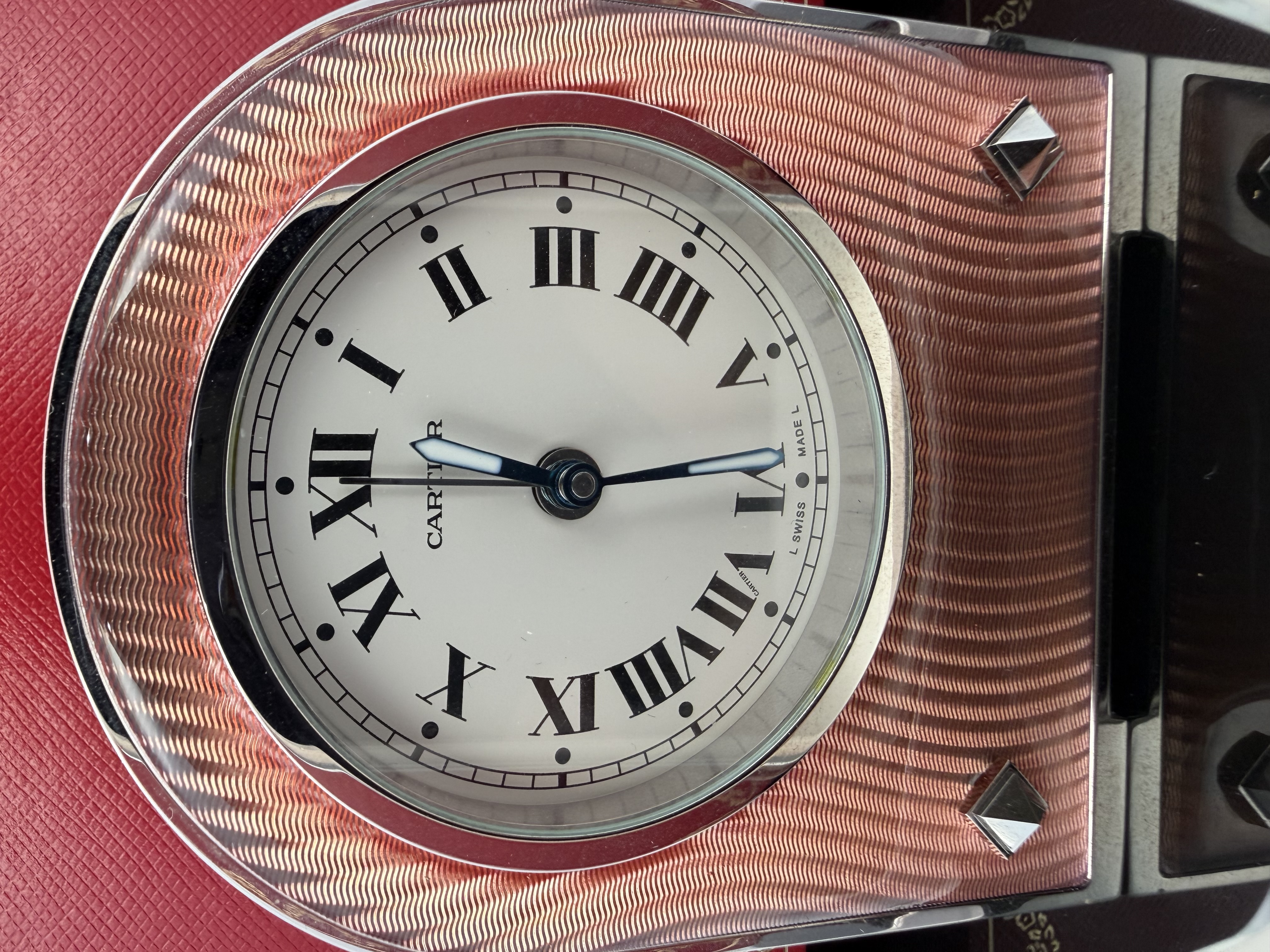 Cartier Guilloche Travel Clock