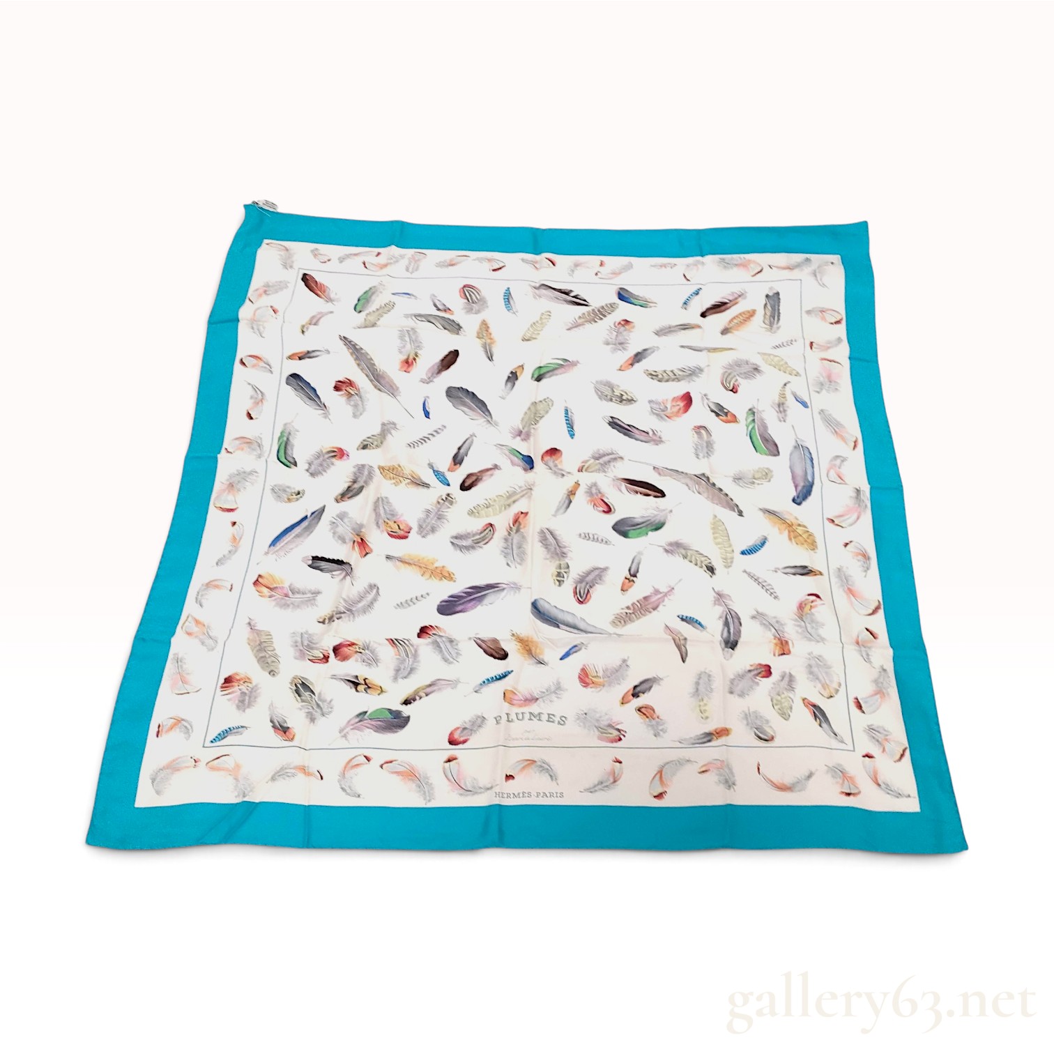 Hermes Plumes Silk Carre Scarf by Henri de Linares