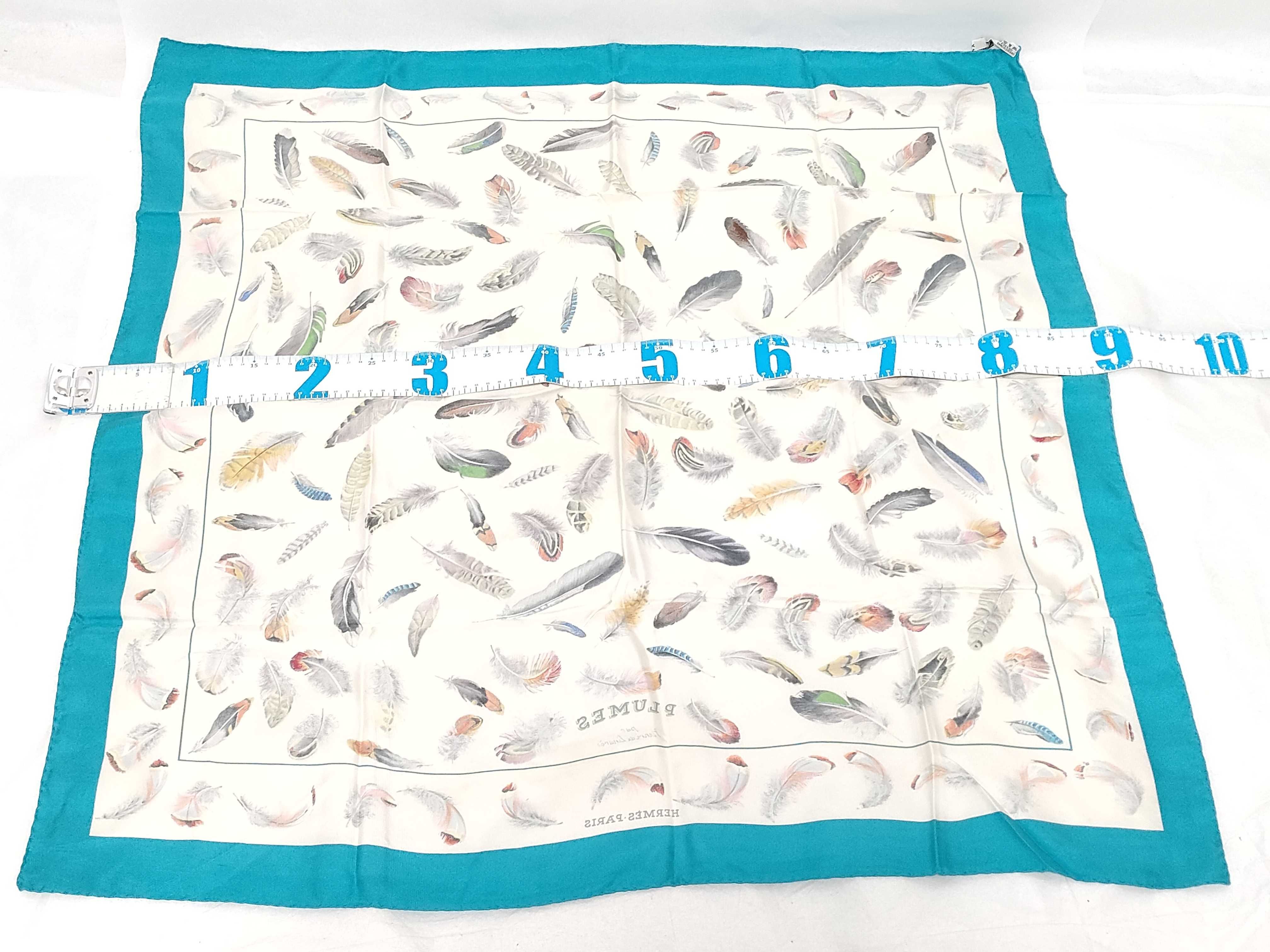 Hermes Plumes Silk Carre Scarf by Henri de Linares