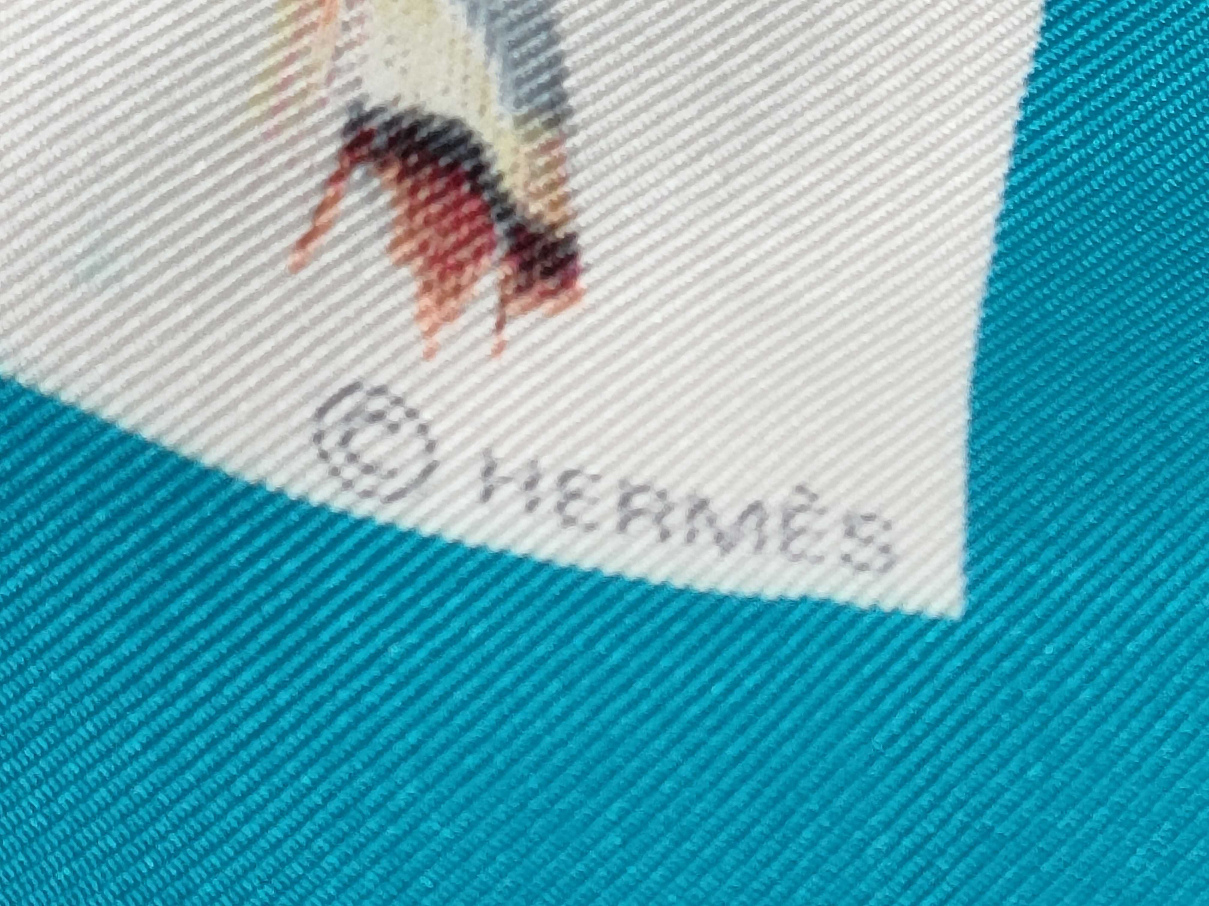Hermes Plumes Silk Carre Scarf by Henri de Linares