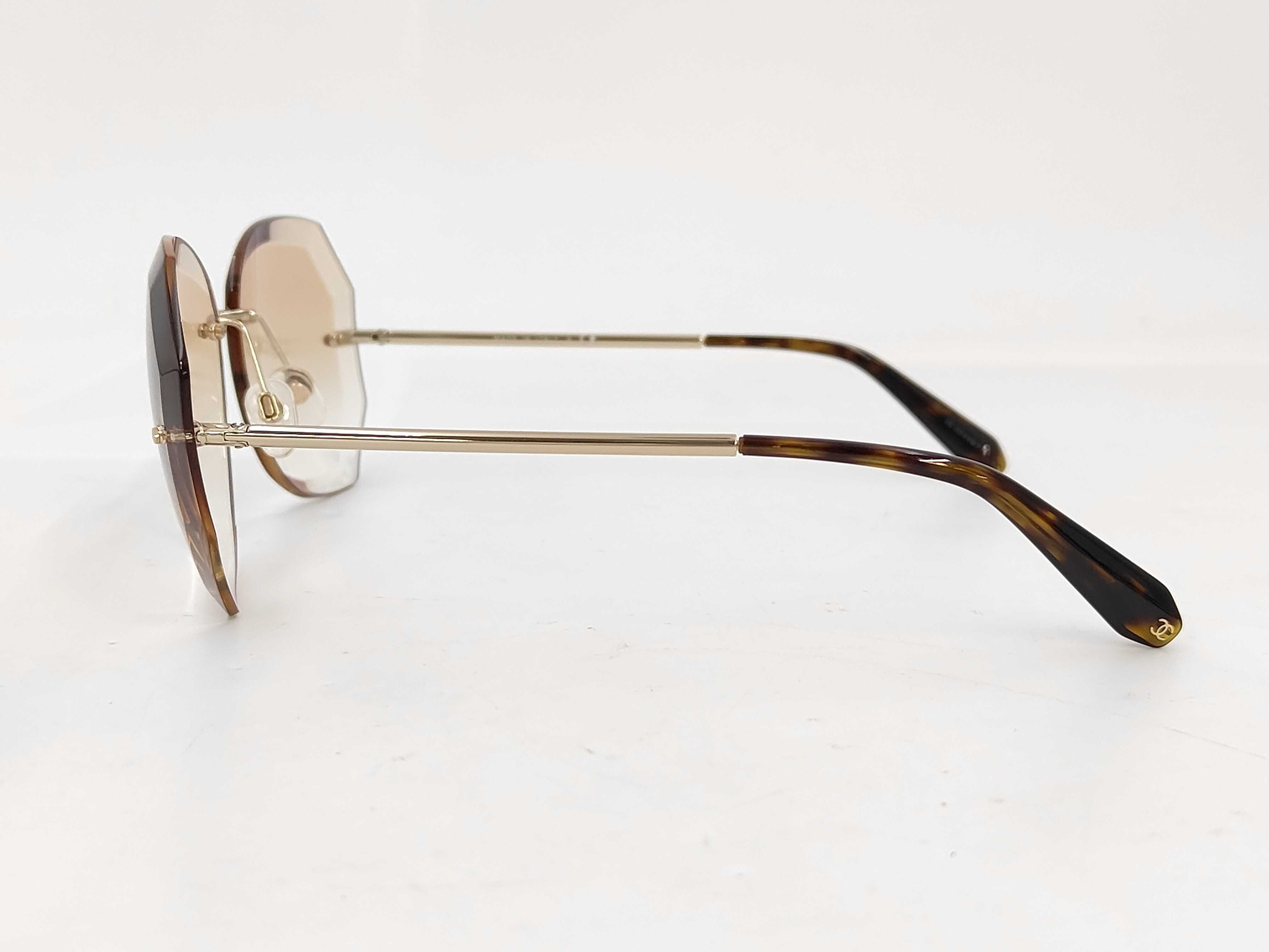 Chanel 4220 Rimless Butterfly Sunglasses with Brown Gradient Lenses