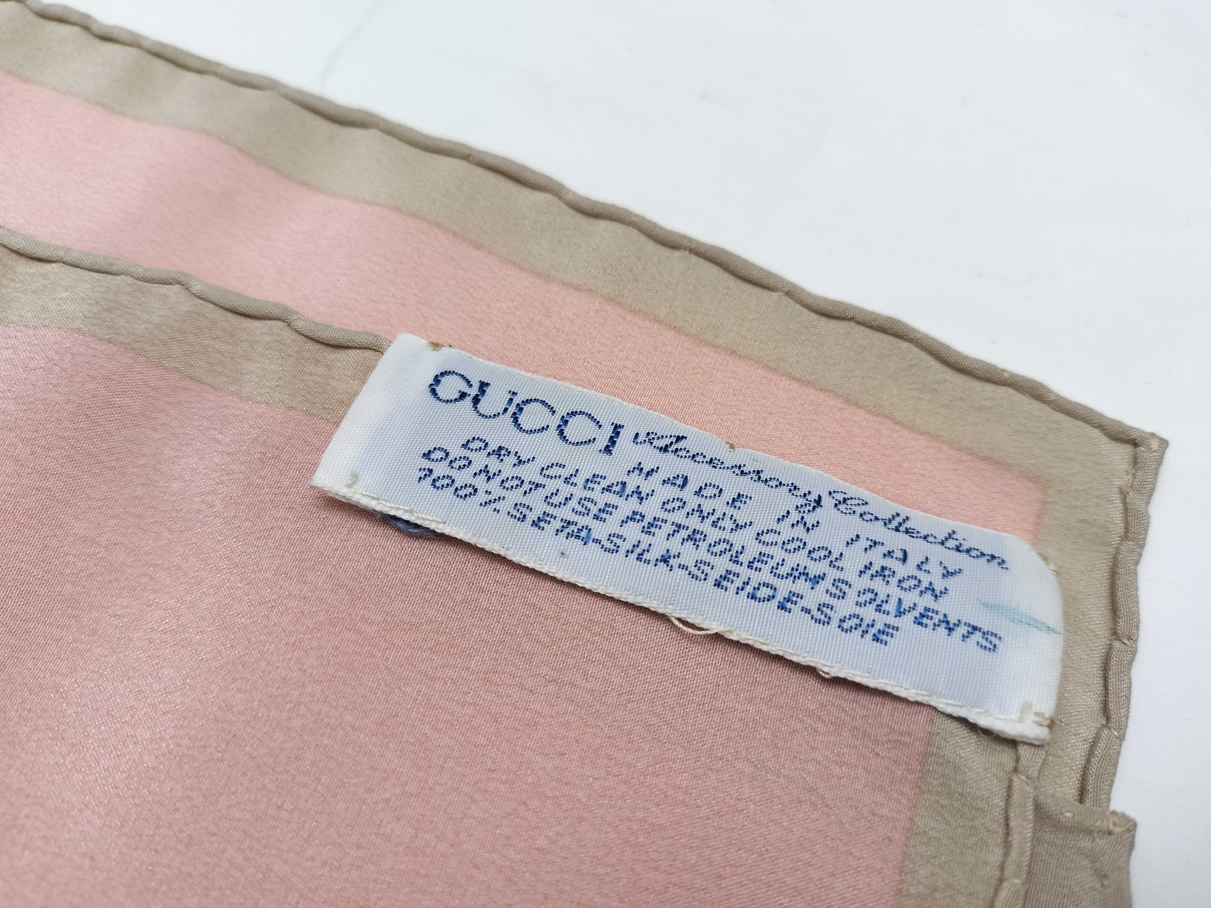 Vintage Gucci Wide Silk Scarf/foulard in Floral and Equestrian Motif
