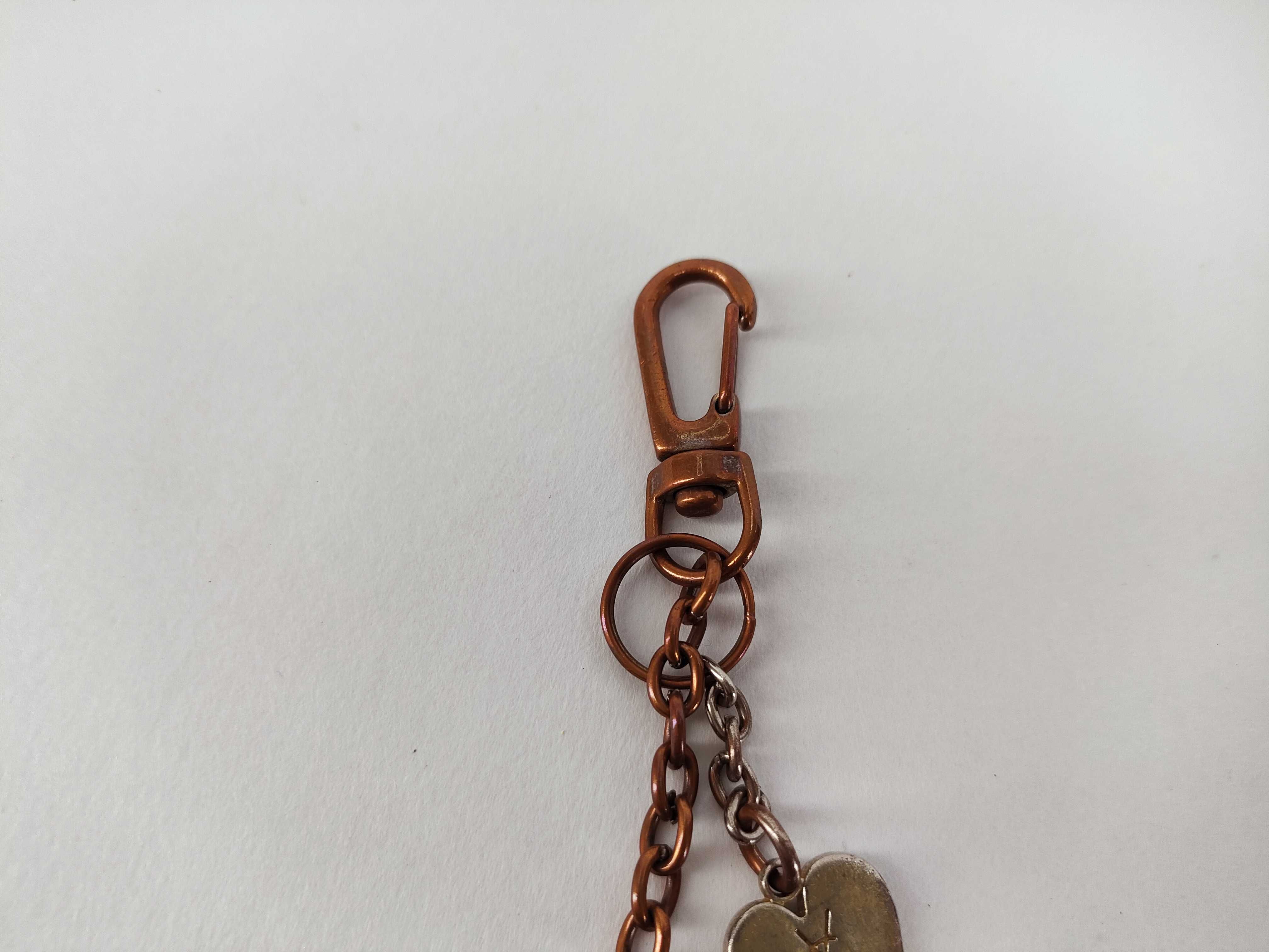 Yves Saint Laurent Red Leather and Metal Multi-Heart Keychain