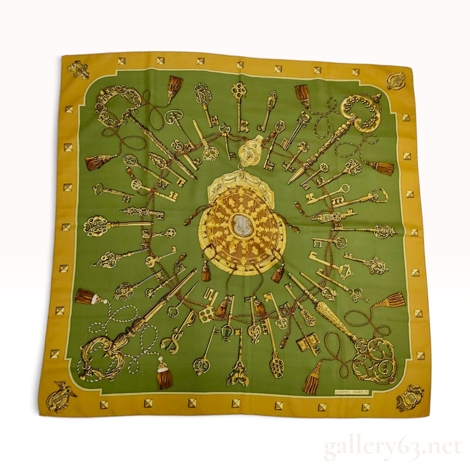 Hermes Les Clefs Silk Scarf by Caty Latham