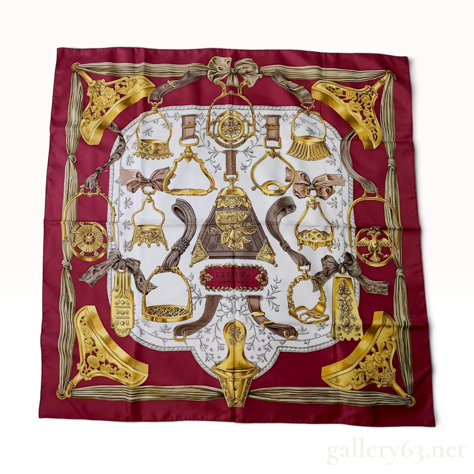Hermes Etriers Silk Scarf