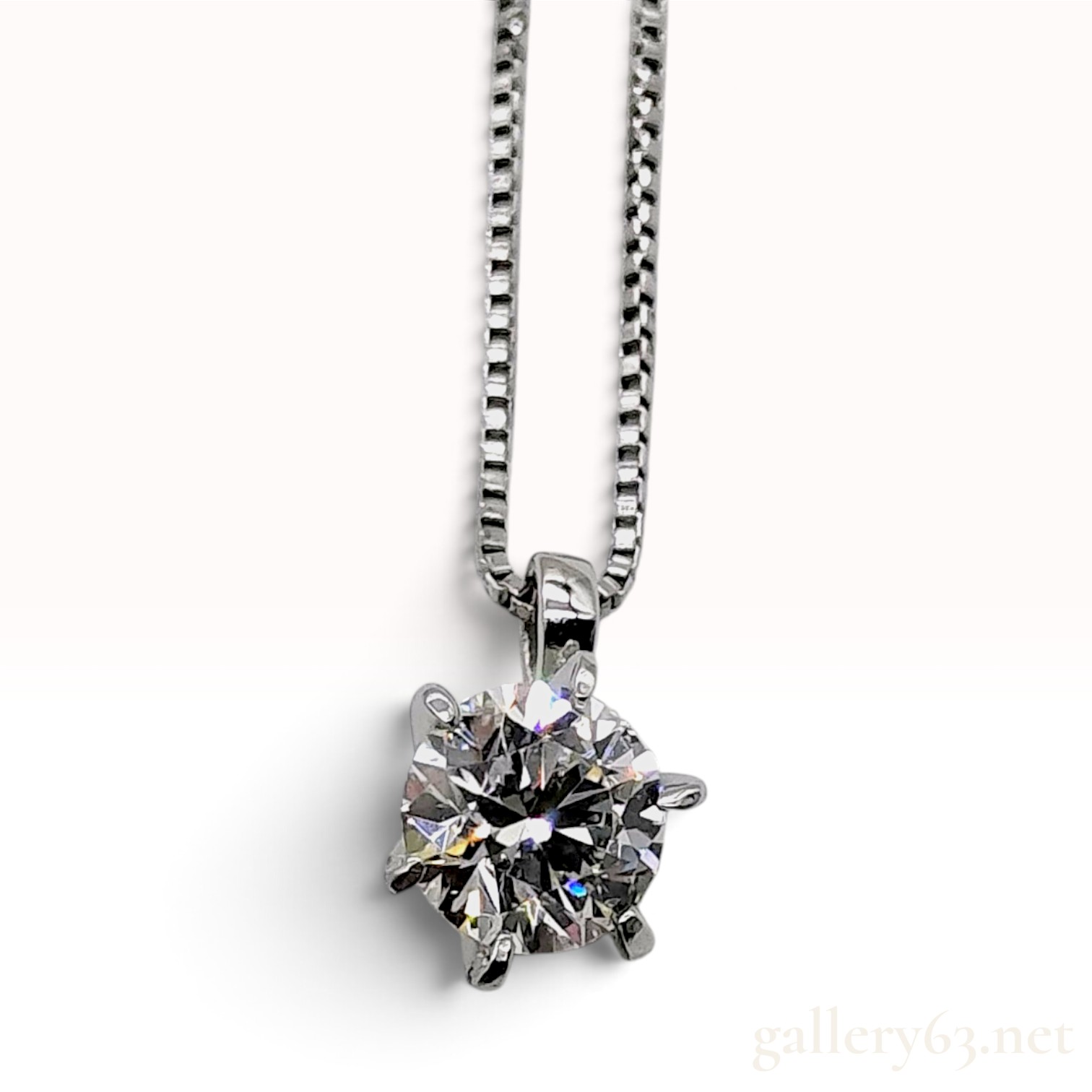 0.301ct Natural Diamond and Platinum Solitaire Pendant Necklace W/CGL Memo