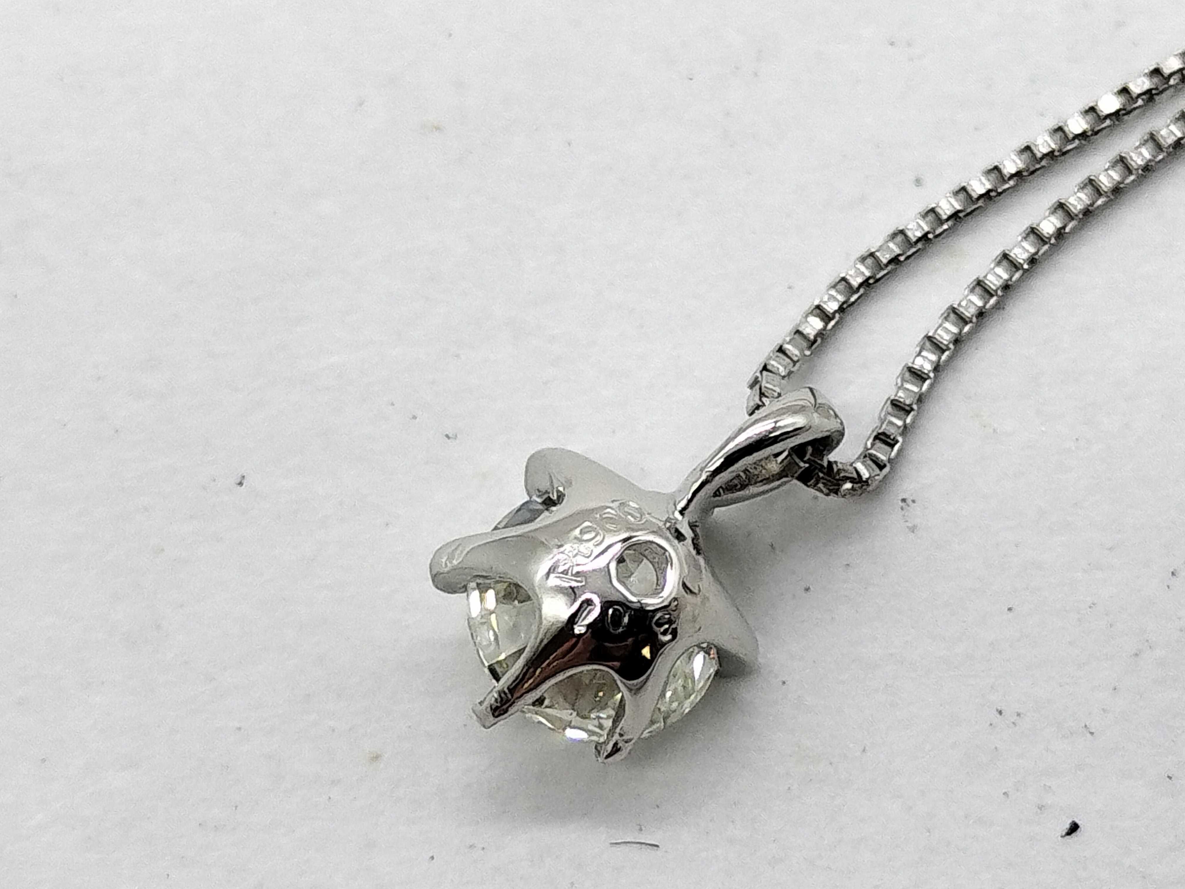 0.301ct Natural Diamond and Platinum Solitaire Pendant Necklace W/CGL Memo