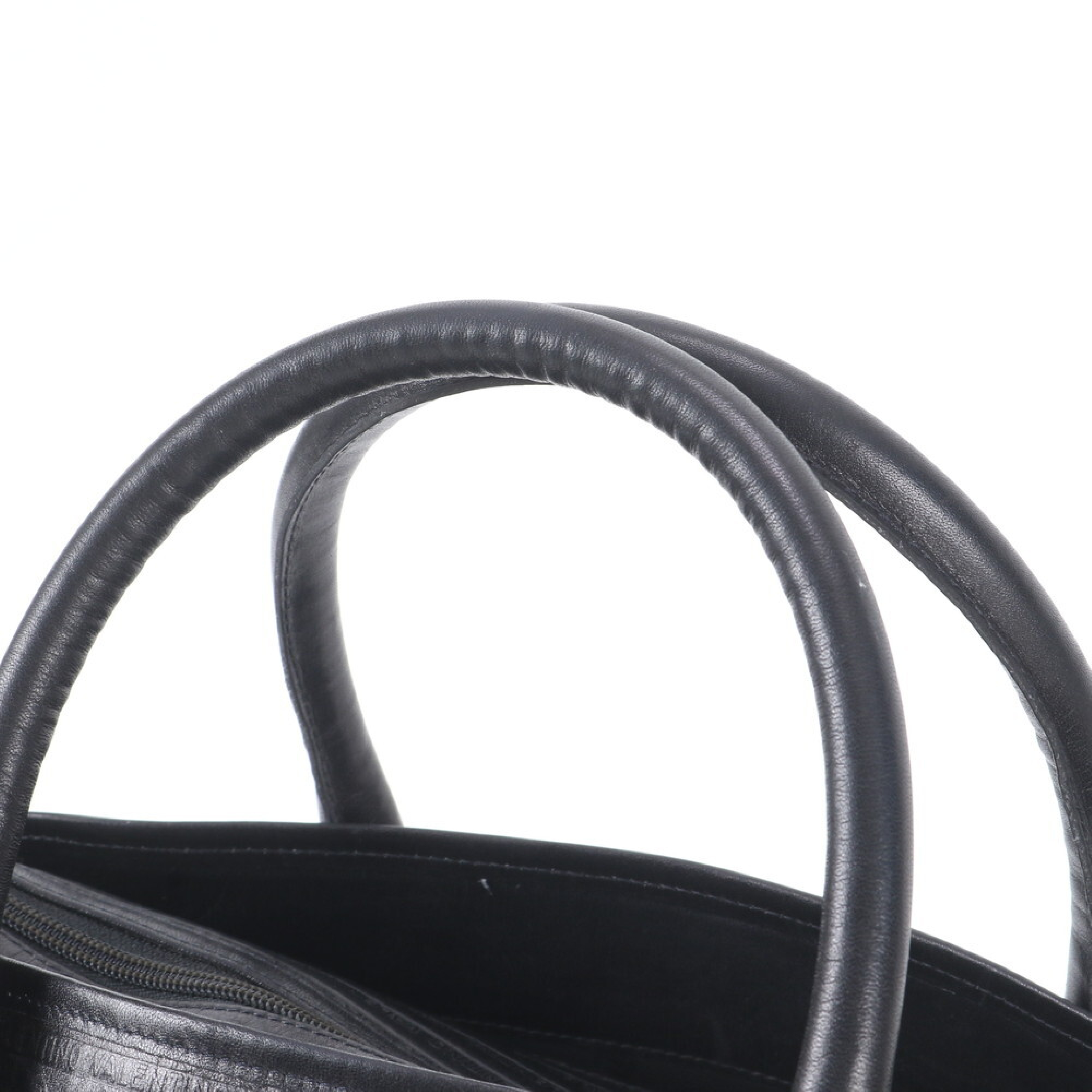Vintage Mario Valentino Black Embossed Leather Satchel Bag