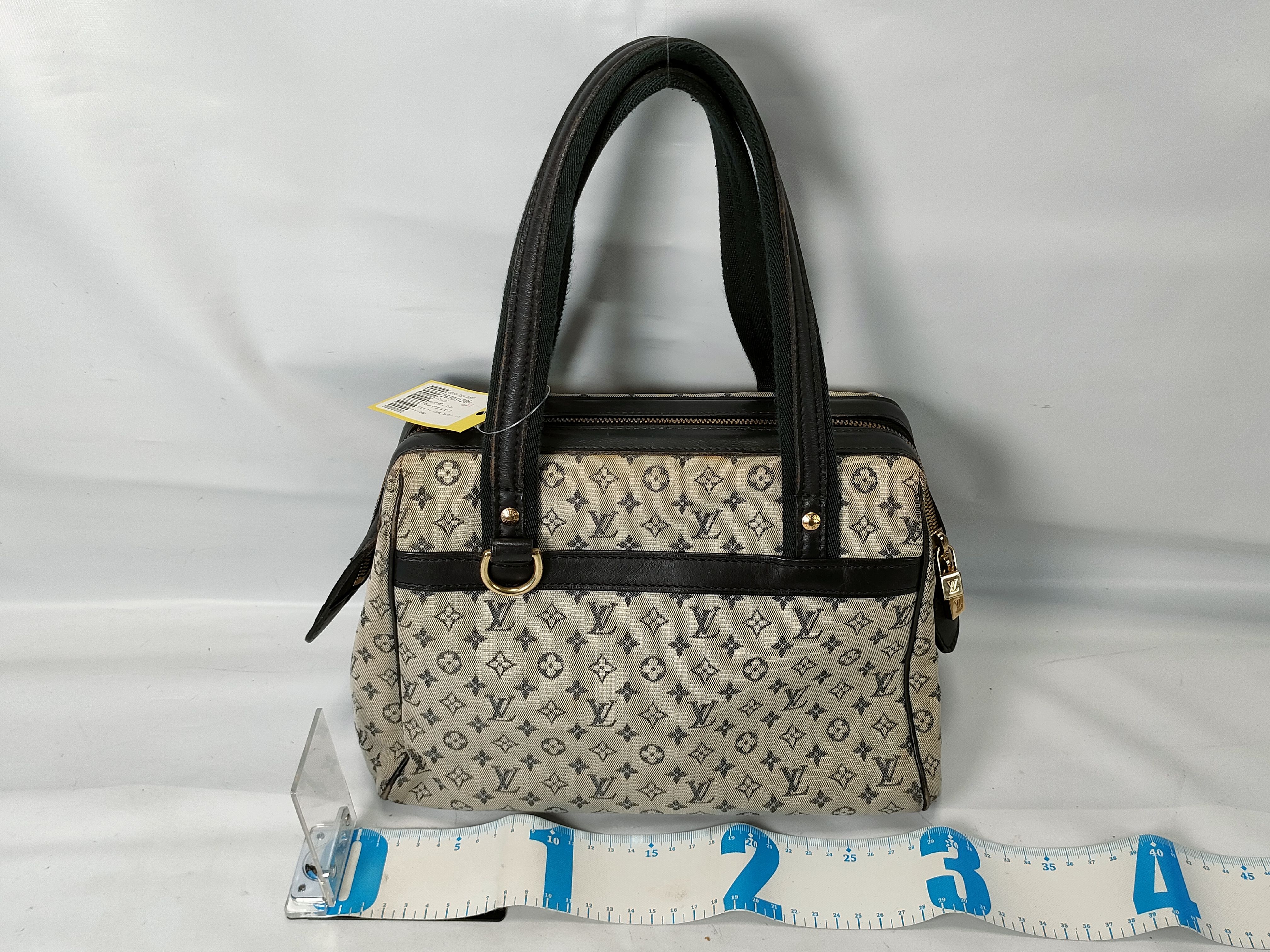 Vintage Louis Vuitton Monogram Mini Lin Josephine PM Blue Jacquard Canvas Handbag
