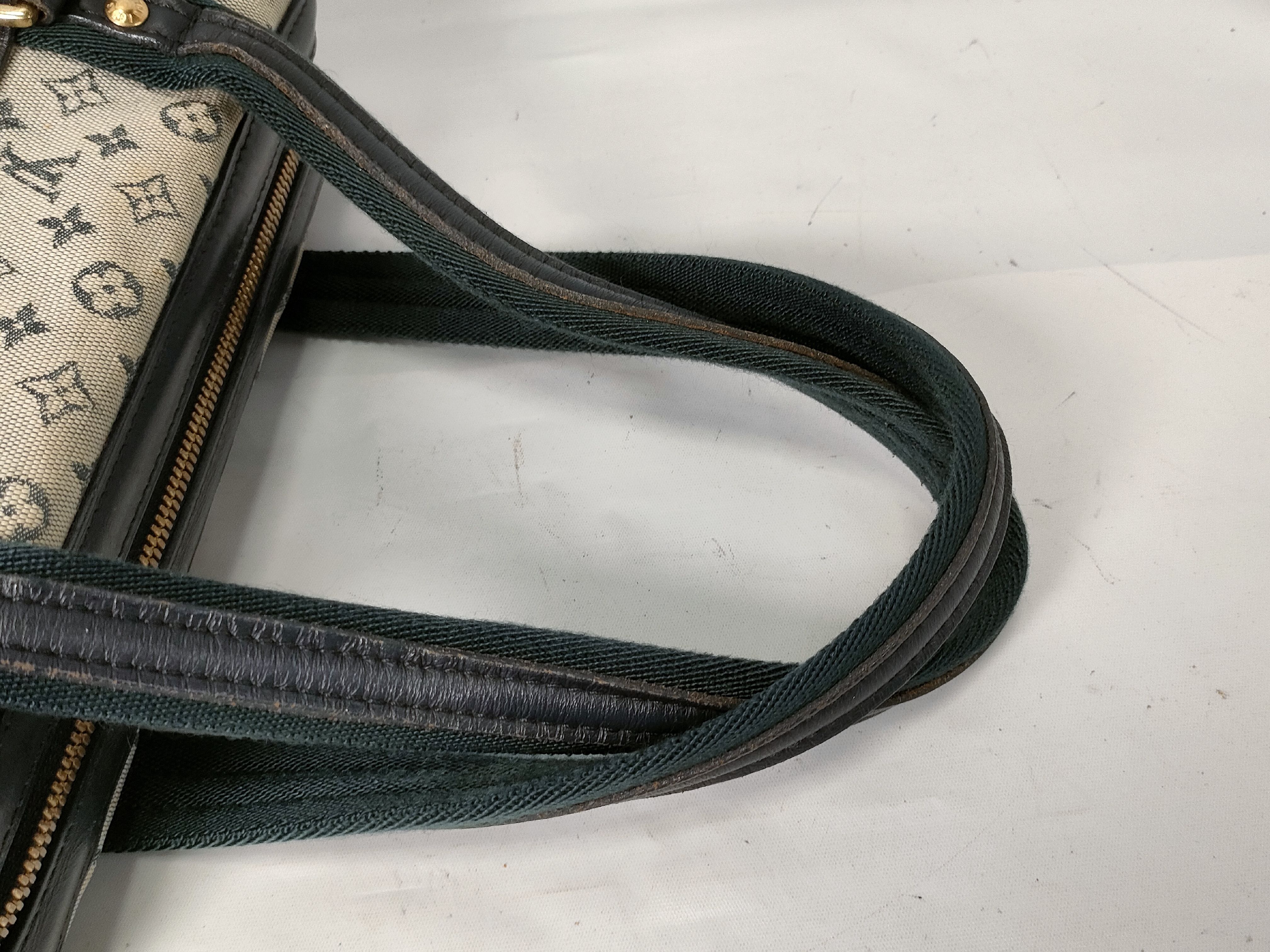 Vintage Louis Vuitton Monogram Mini Lin Josephine PM Blue Jacquard Canvas Handbag