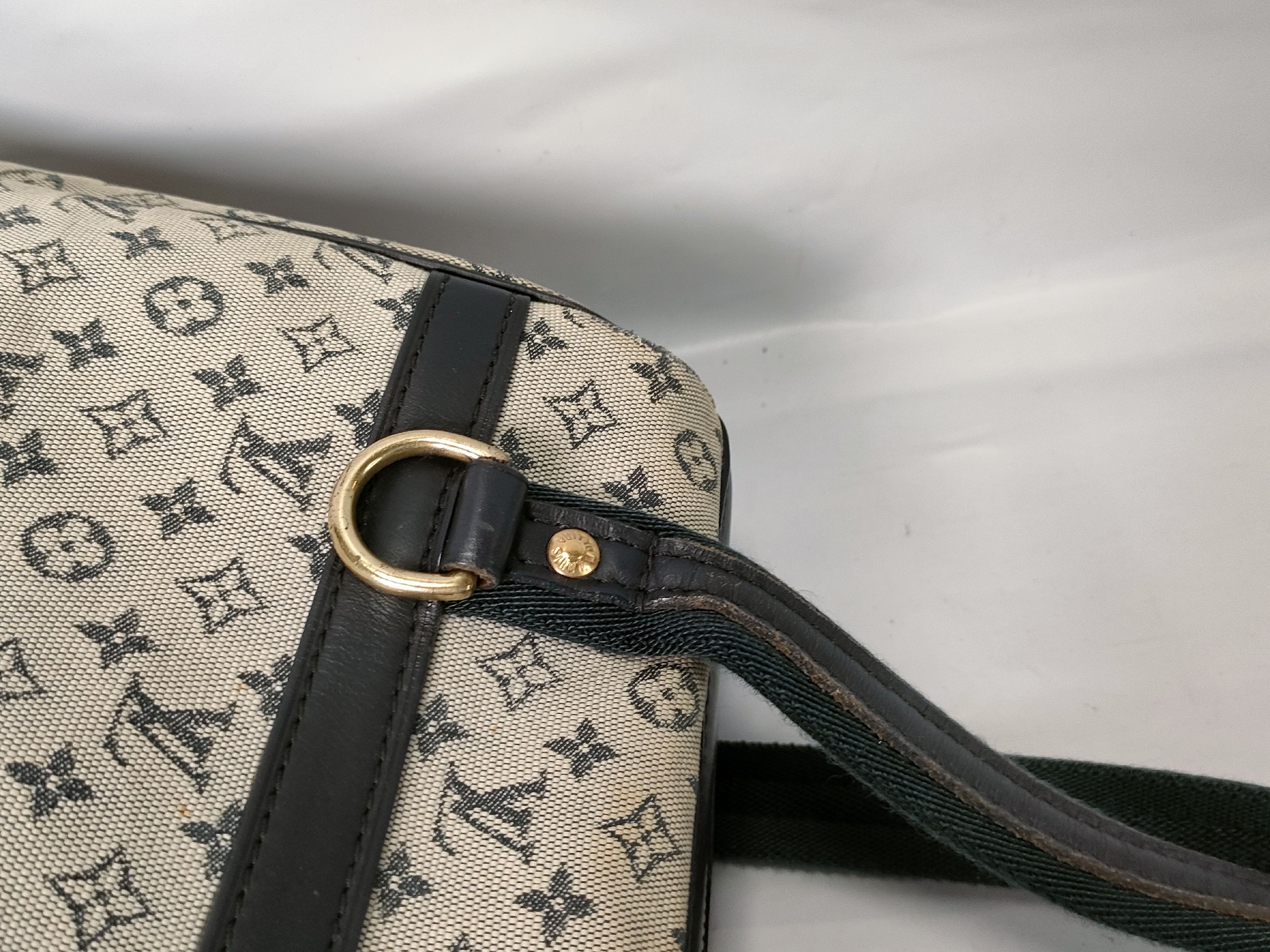 Vintage Louis Vuitton Monogram Mini Lin Josephine PM Blue Jacquard Canvas Handbag