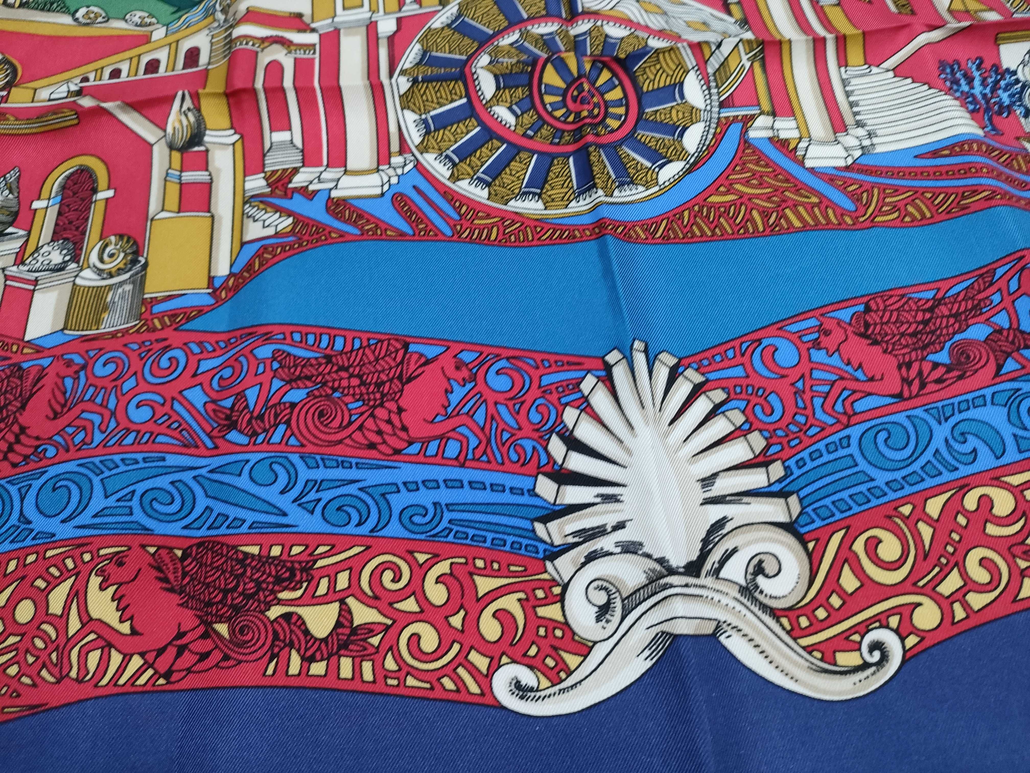 Vintage Hermes L'Atlantide (The Atlantis) Silk Carre 90