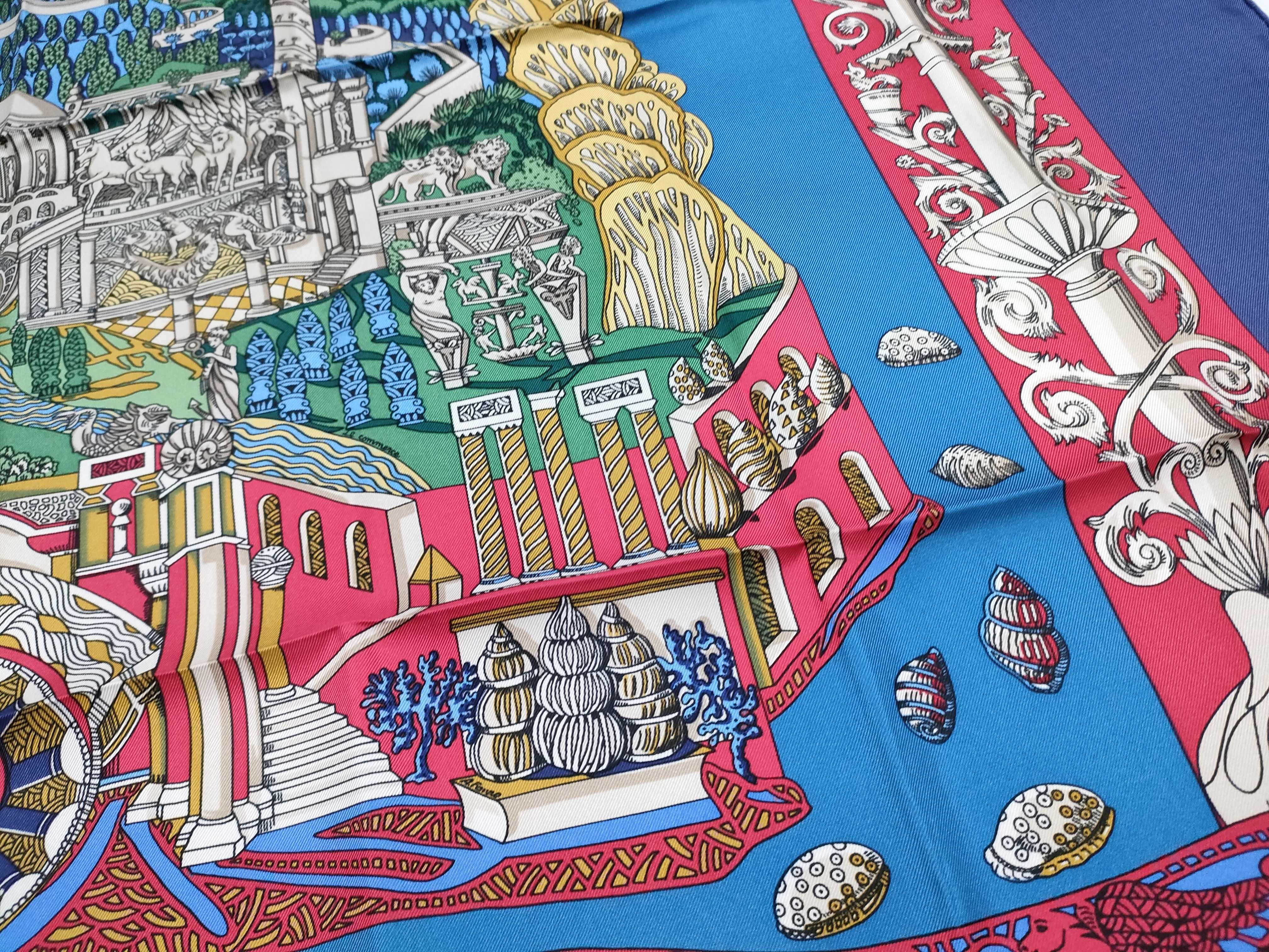 Vintage Hermes L'Atlantide (The Atlantis) Silk Carre 90