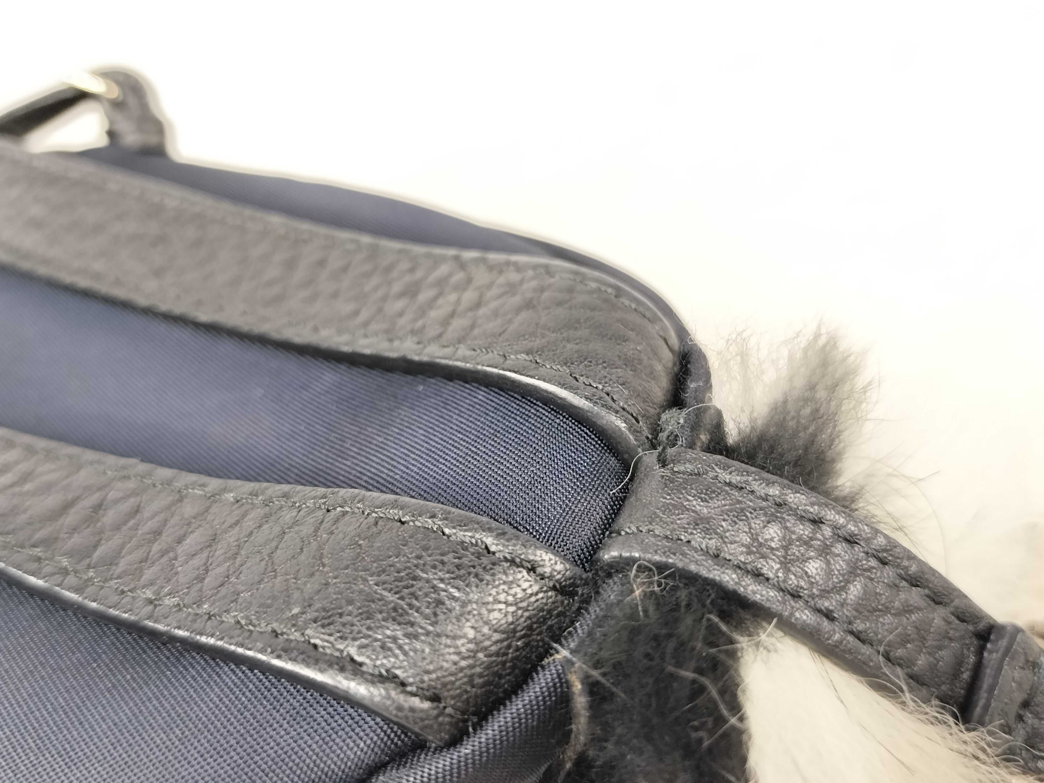 Fendi Monster Bag Bug Navy Nylon and Leather Mini Backpack Charm