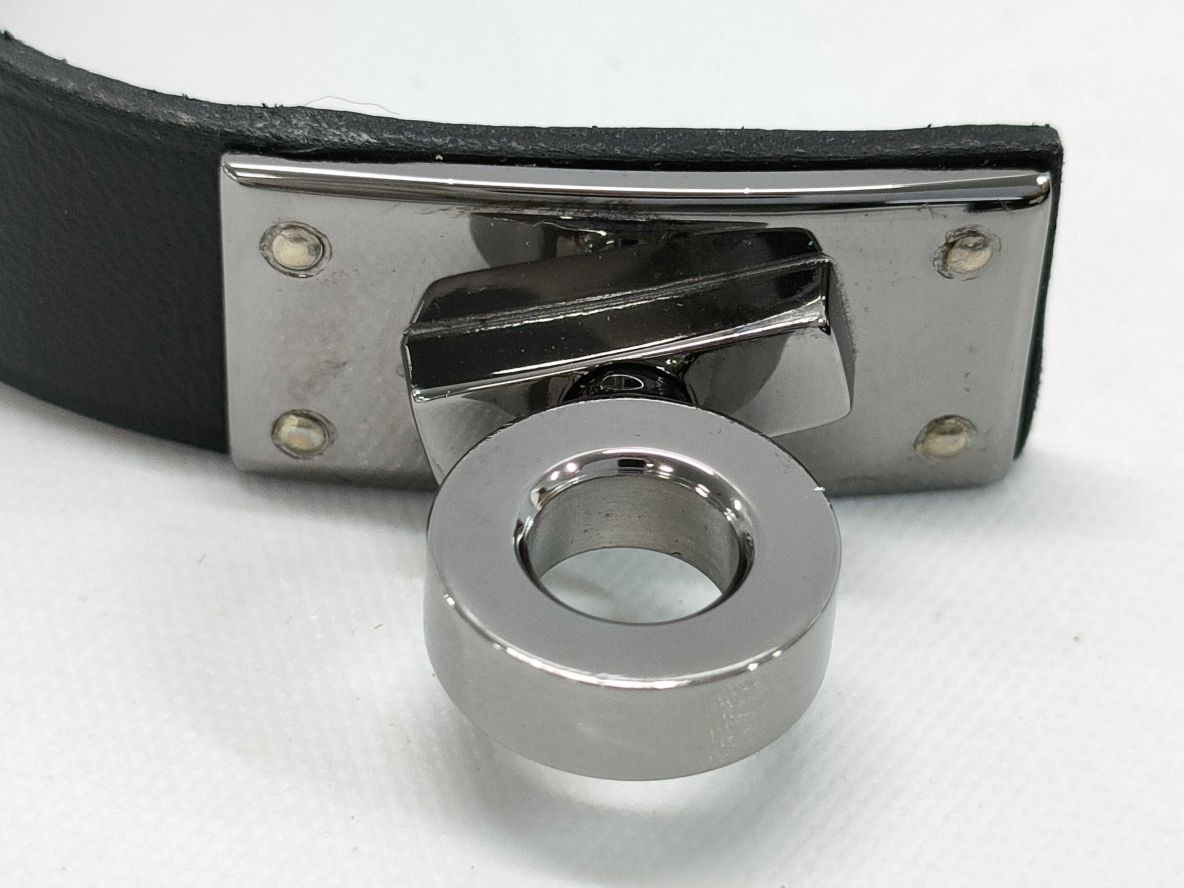 Hermes Kelly Black Leather Bracelet with Box