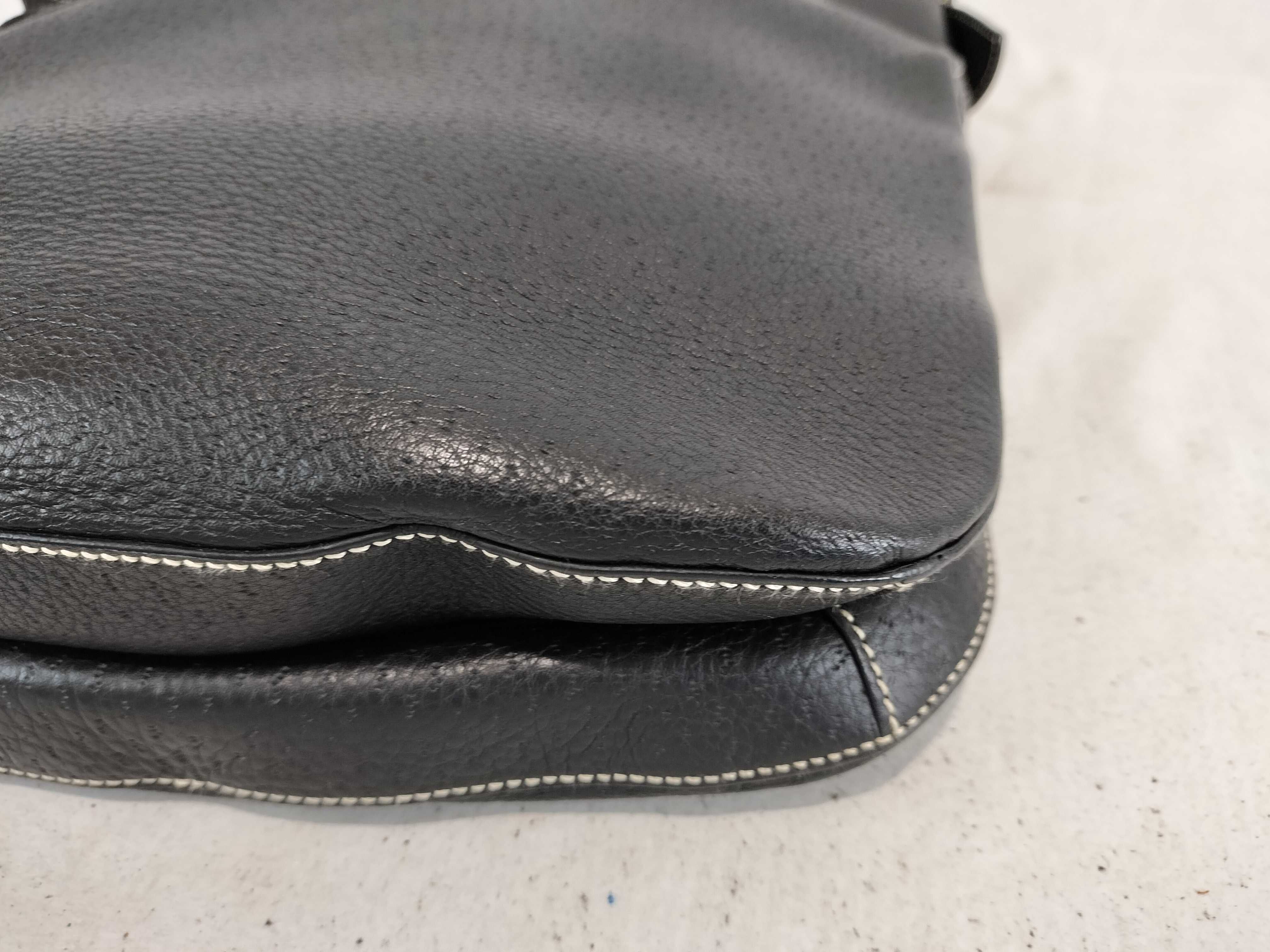 Vintage Salvatore Ferragamo Gancini Black Pebbled Leather Hobo Bag