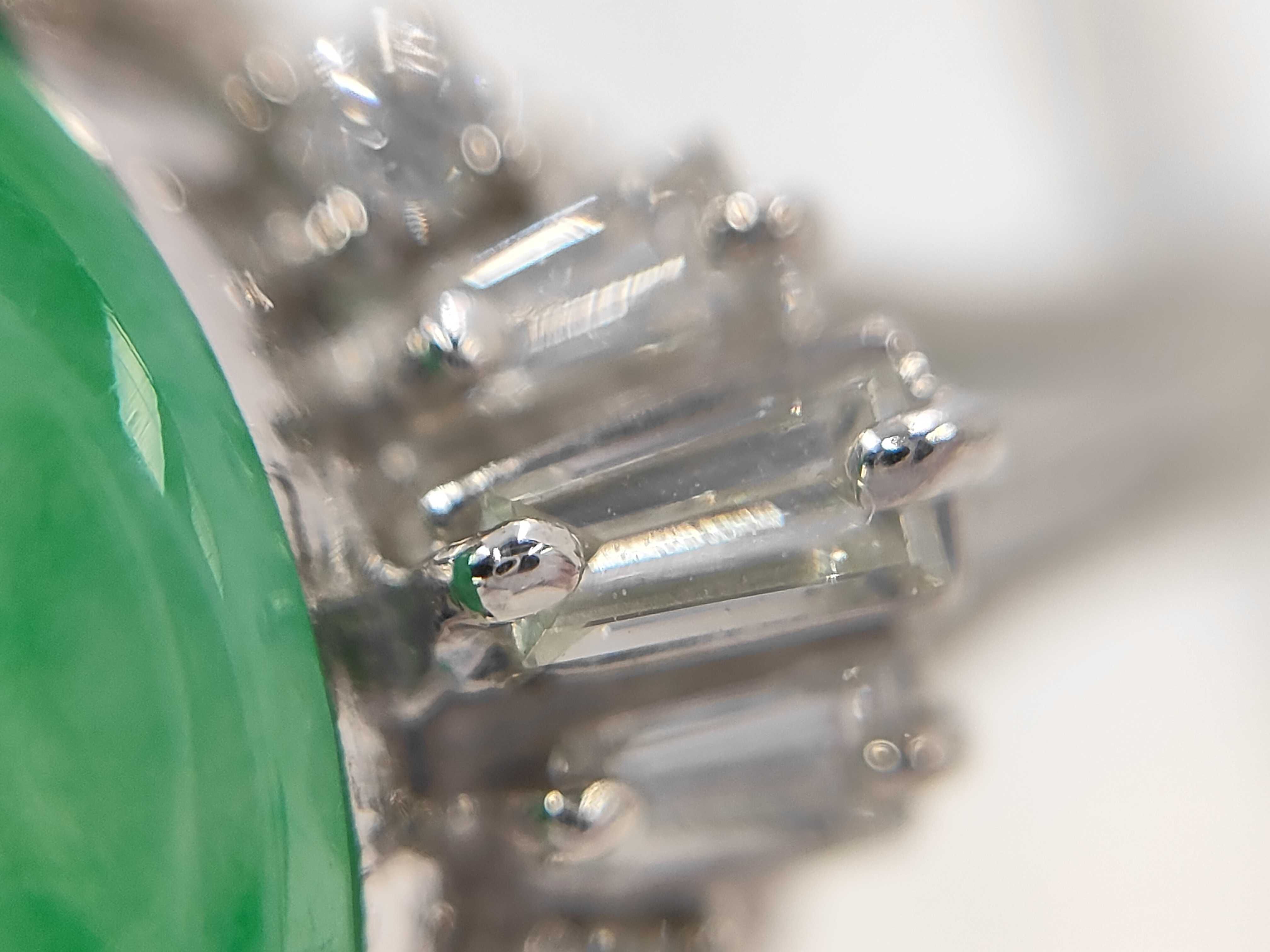 Platinum 5.45ct Natural Jadeite and 0.40ctw Natural Diamond Cocktail Ring US Size 5 with Sorting Memo