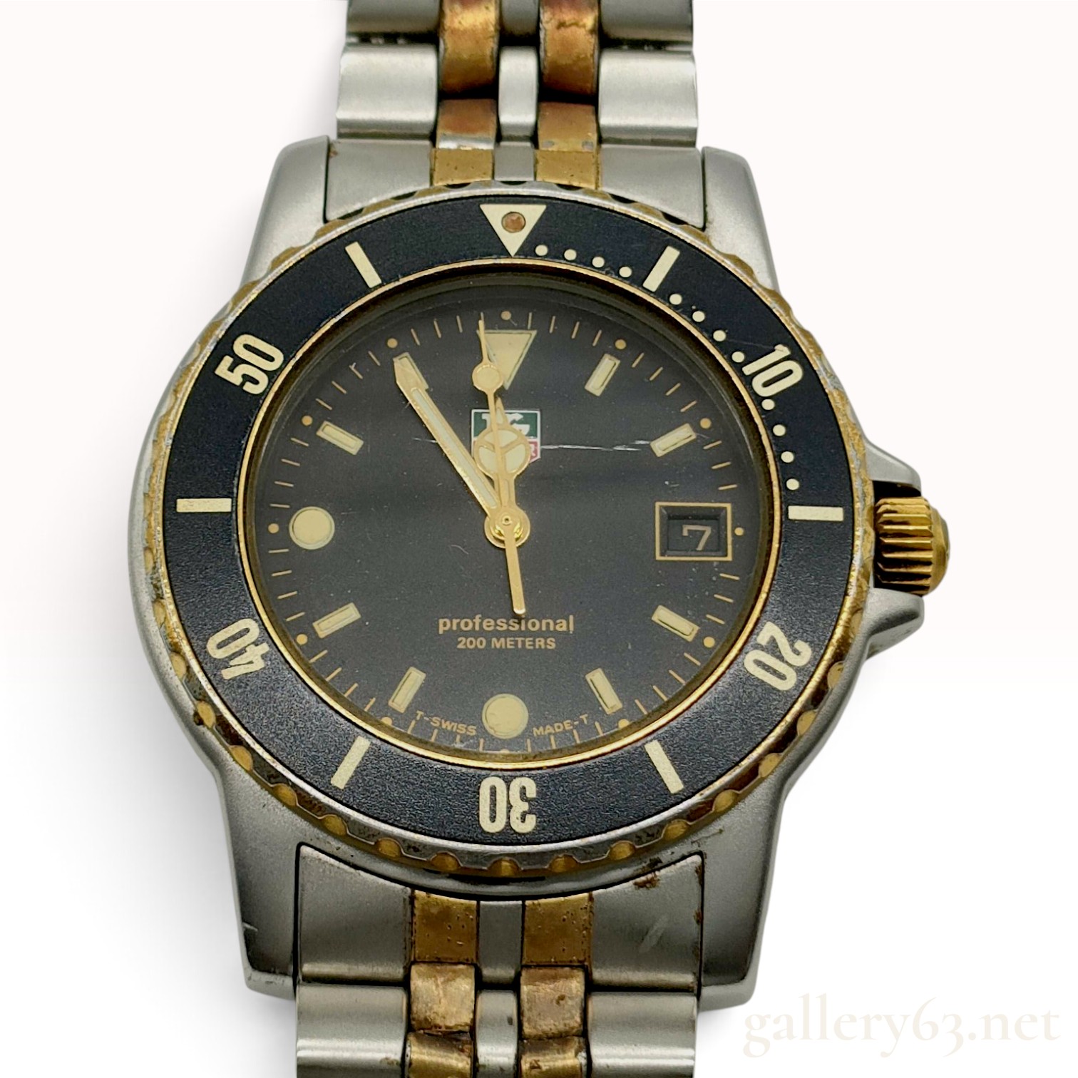 Vintage TAG Heuer Professional 925.213G Stainless Steel and Gold Plated Wristwatch