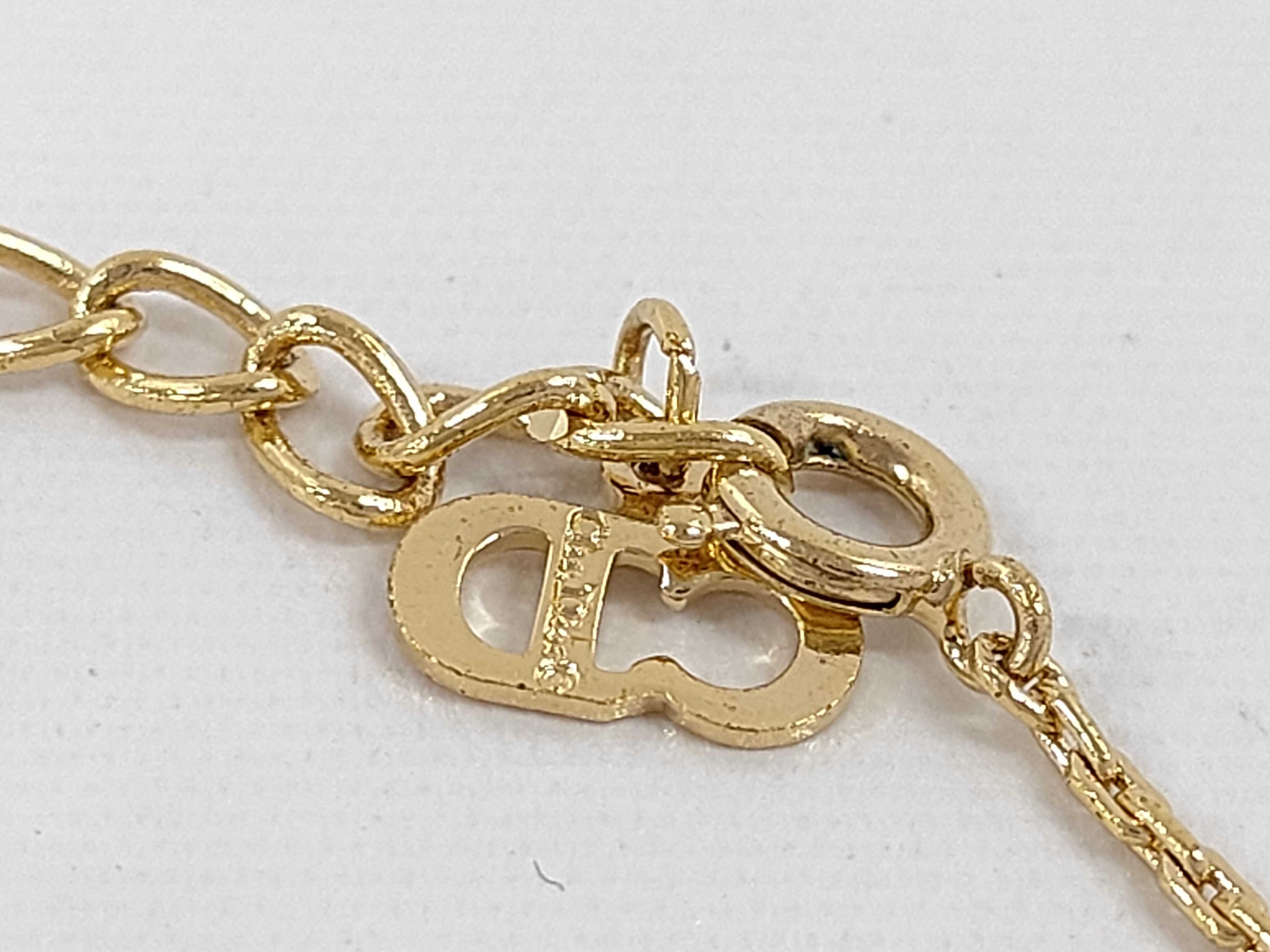 Vintage Christian Dior Pink Coral Flower Motif Gold-Tone Pendant Necklace