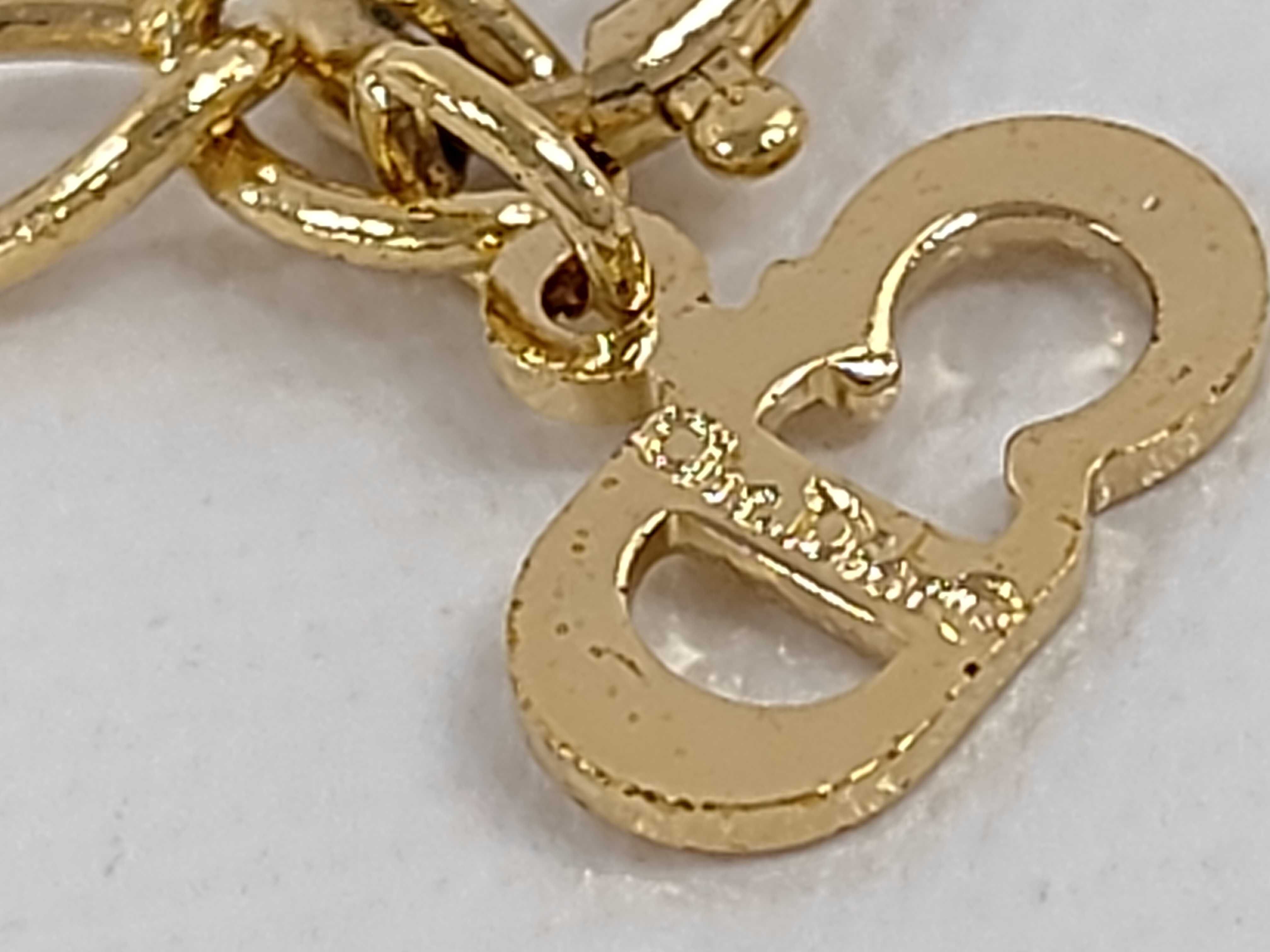 Vintage Christian Dior Pink Coral Flower Motif Gold-Tone Pendant Necklace