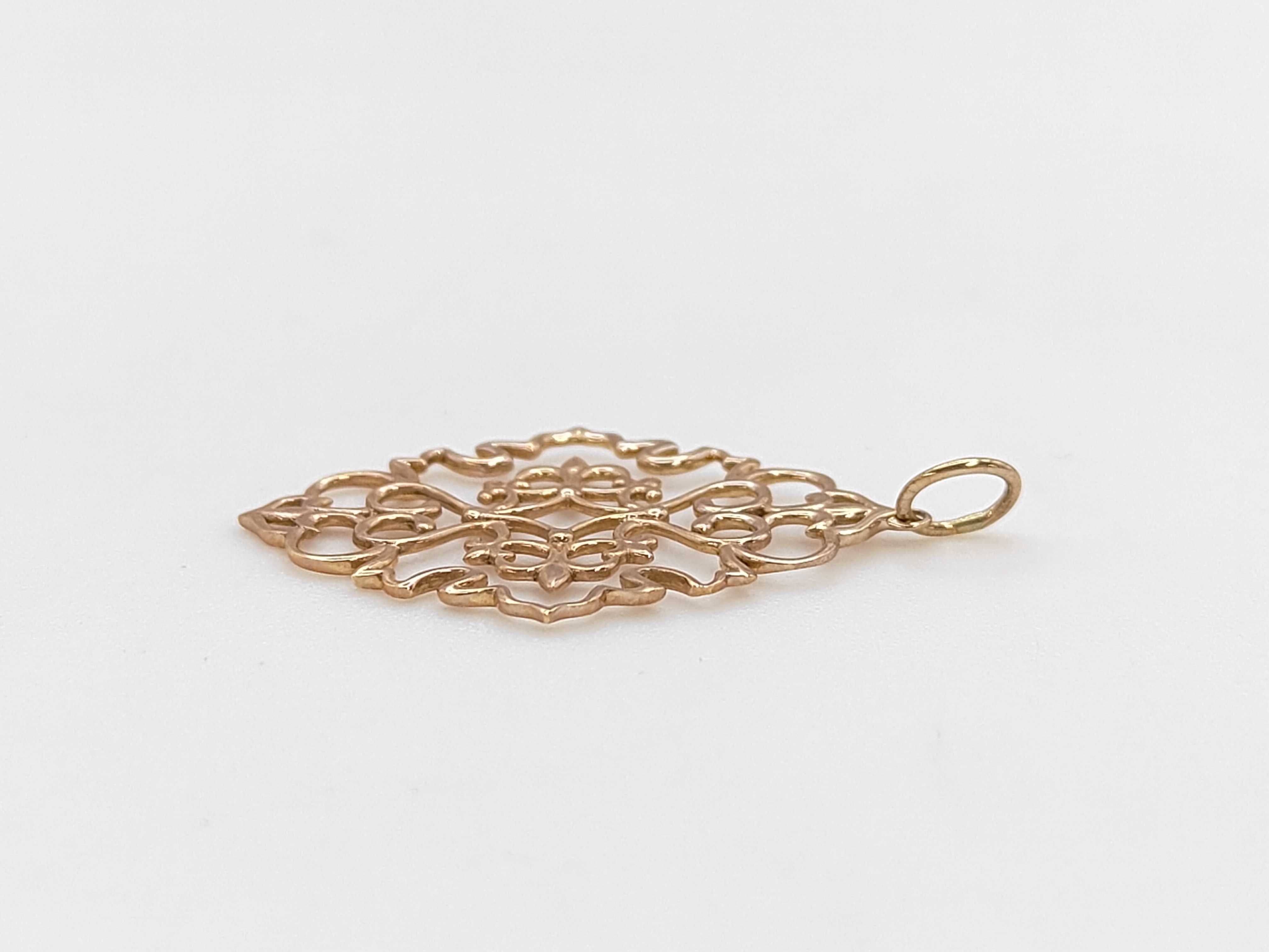 Agete Jasmine 10K Yellow Gold Filigree Pendant Charm