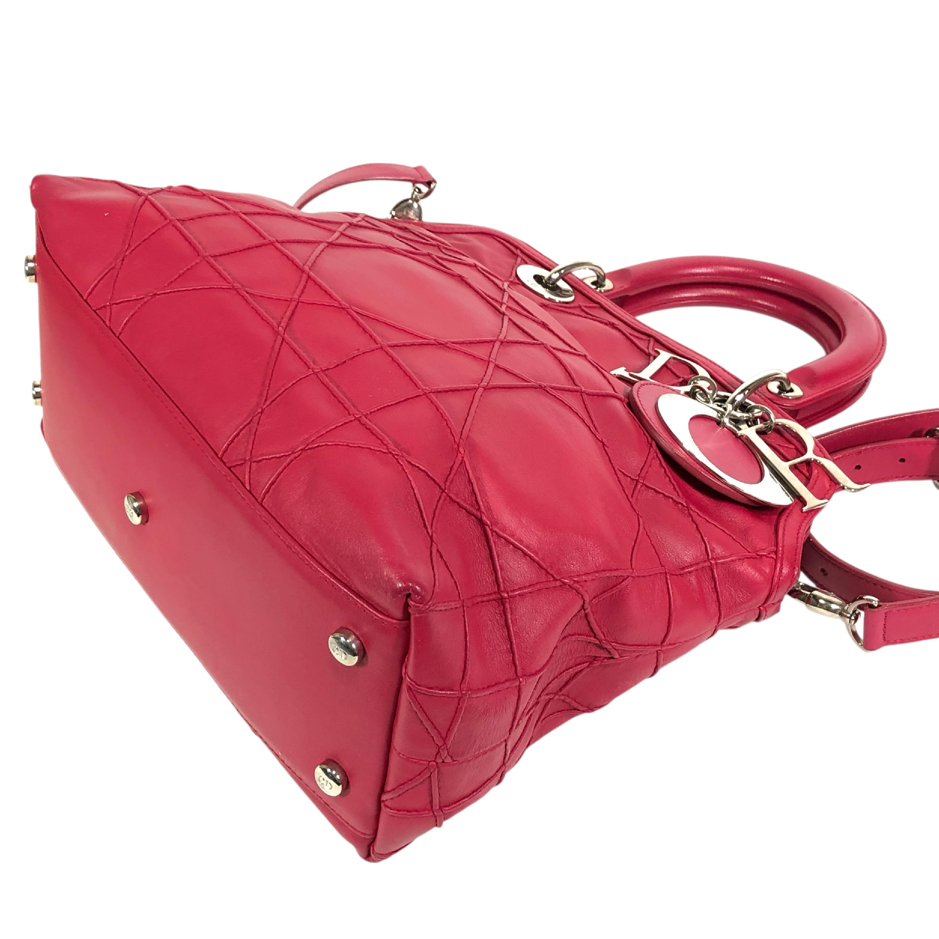 Christian Dior Granville Fuchsia Quilted Leather Tote Bag