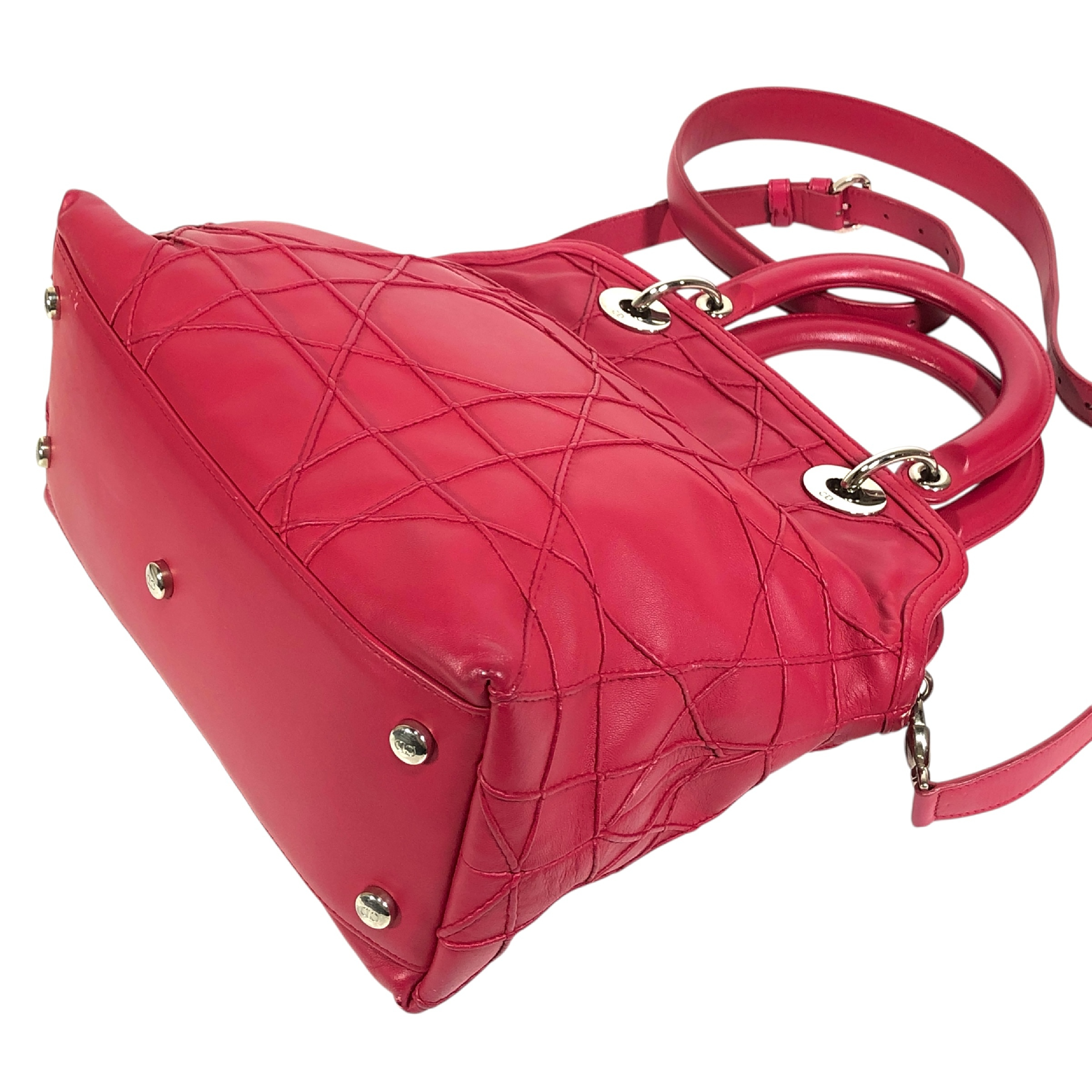 Christian Dior Granville Fuchsia Quilted Leather Tote Bag