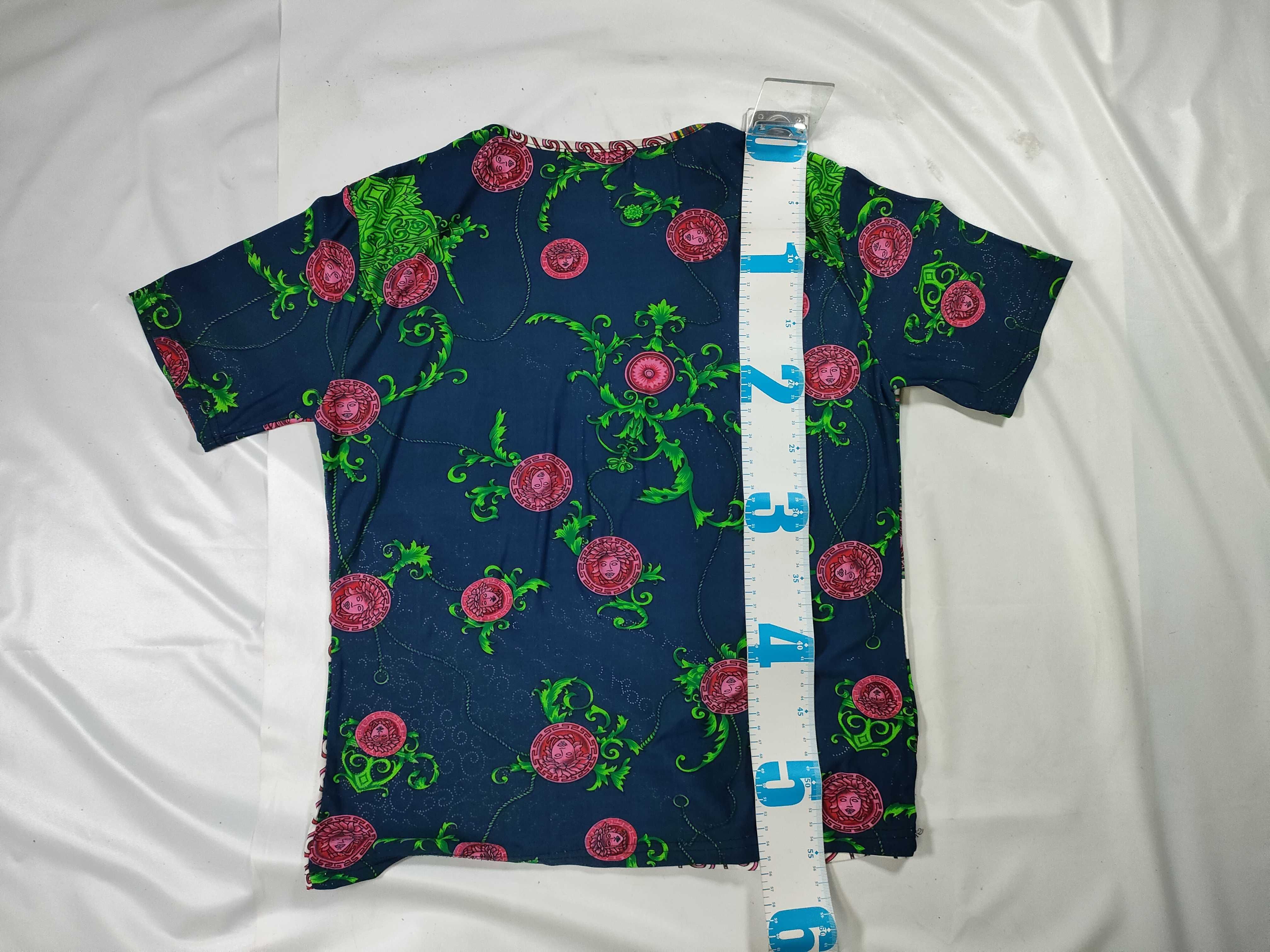 Vintage Versace Jeans Couture Baroque Medusa Print Navy Blue T-Shirt