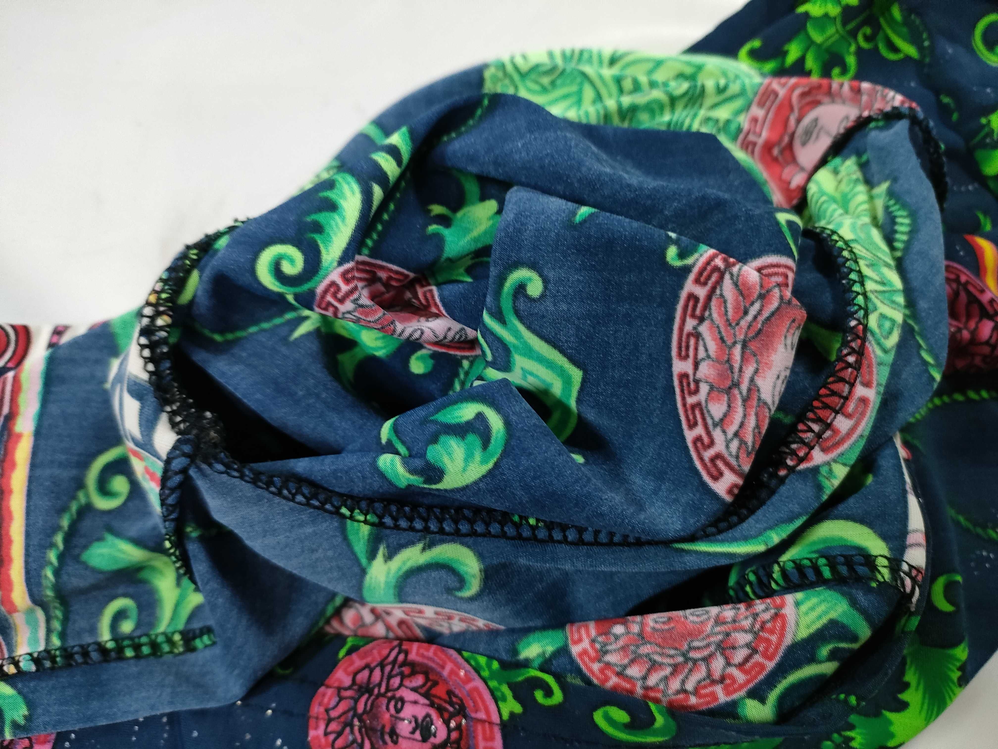Vintage Versace Jeans Couture Baroque Medusa Print Navy Blue T-Shirt