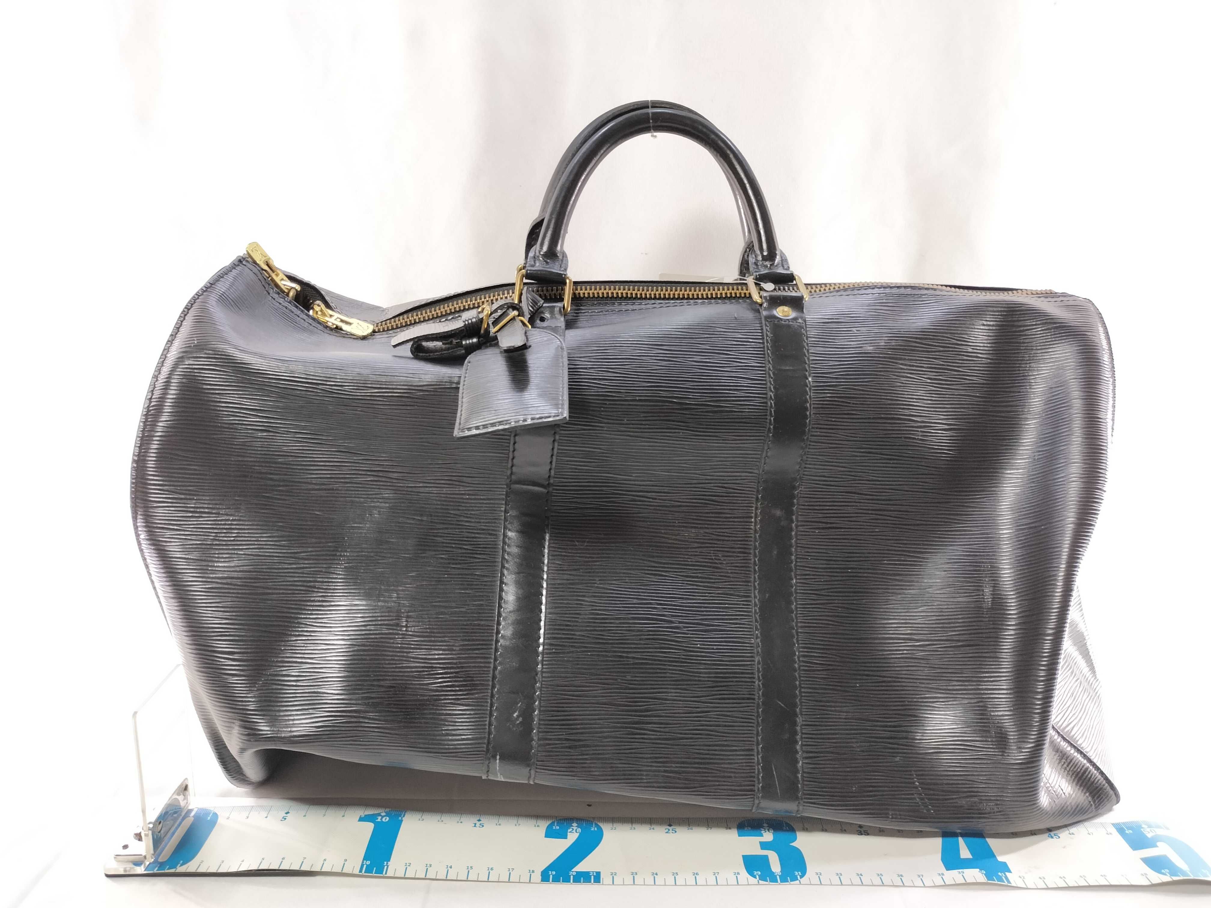 Louis Vuitton Keepall 50 Black Epi Leather Travel Bag