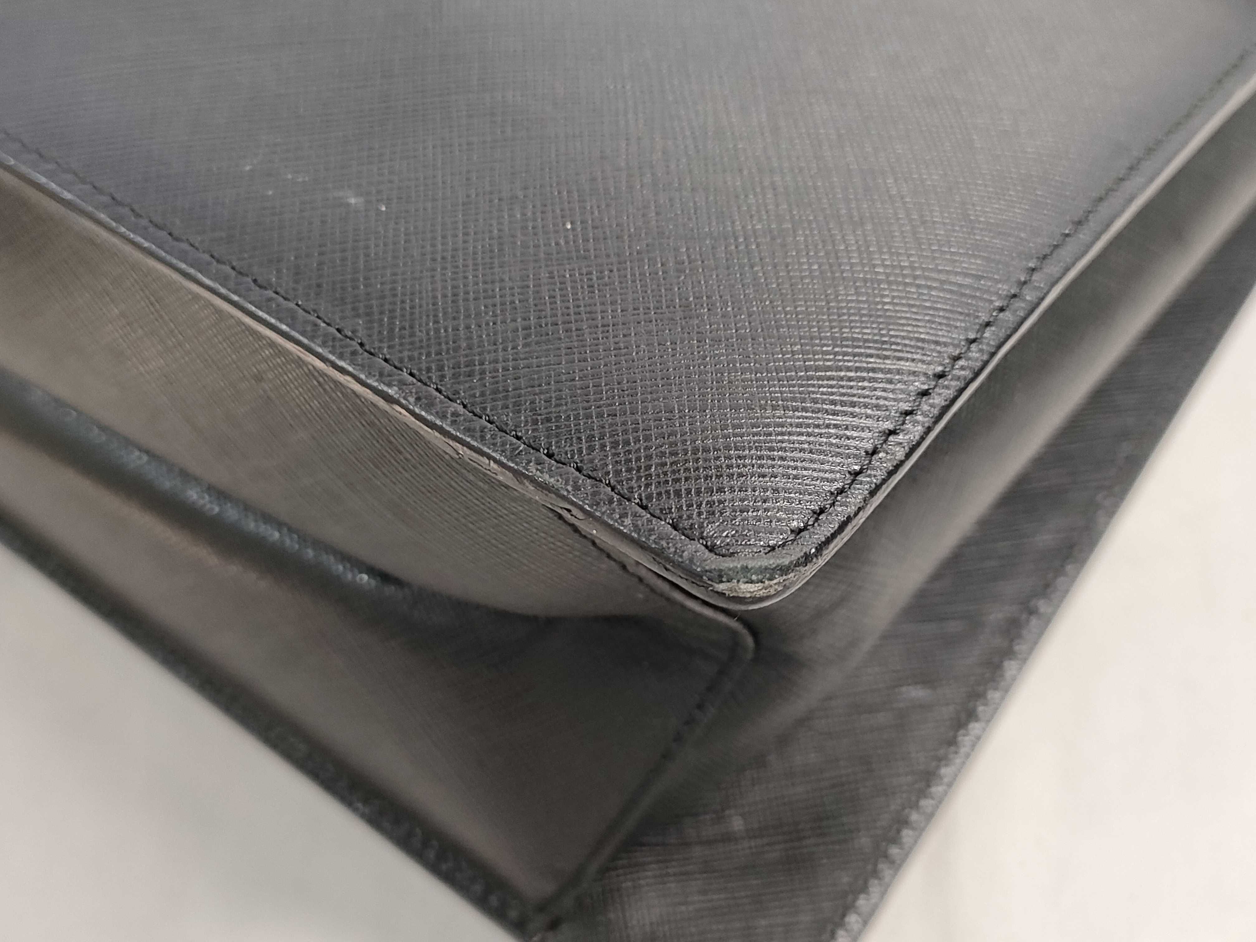 Salvatore Ferragamo Gancini Black Saffiano Leather Top Handle Bag
