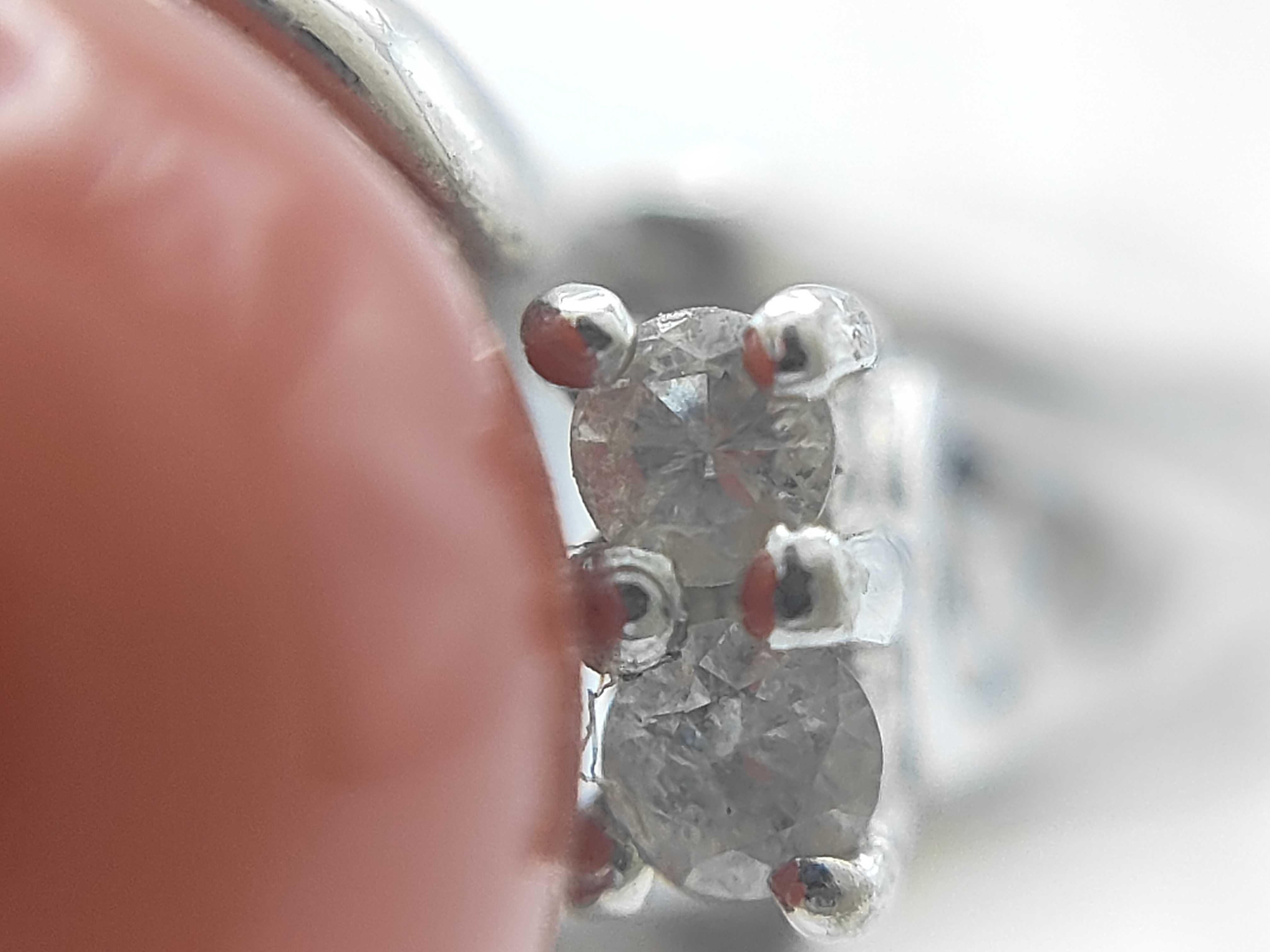 Antique Pt900 0.05ctw Natural Diamond and 8.4mm Red Coral Ring Size 7