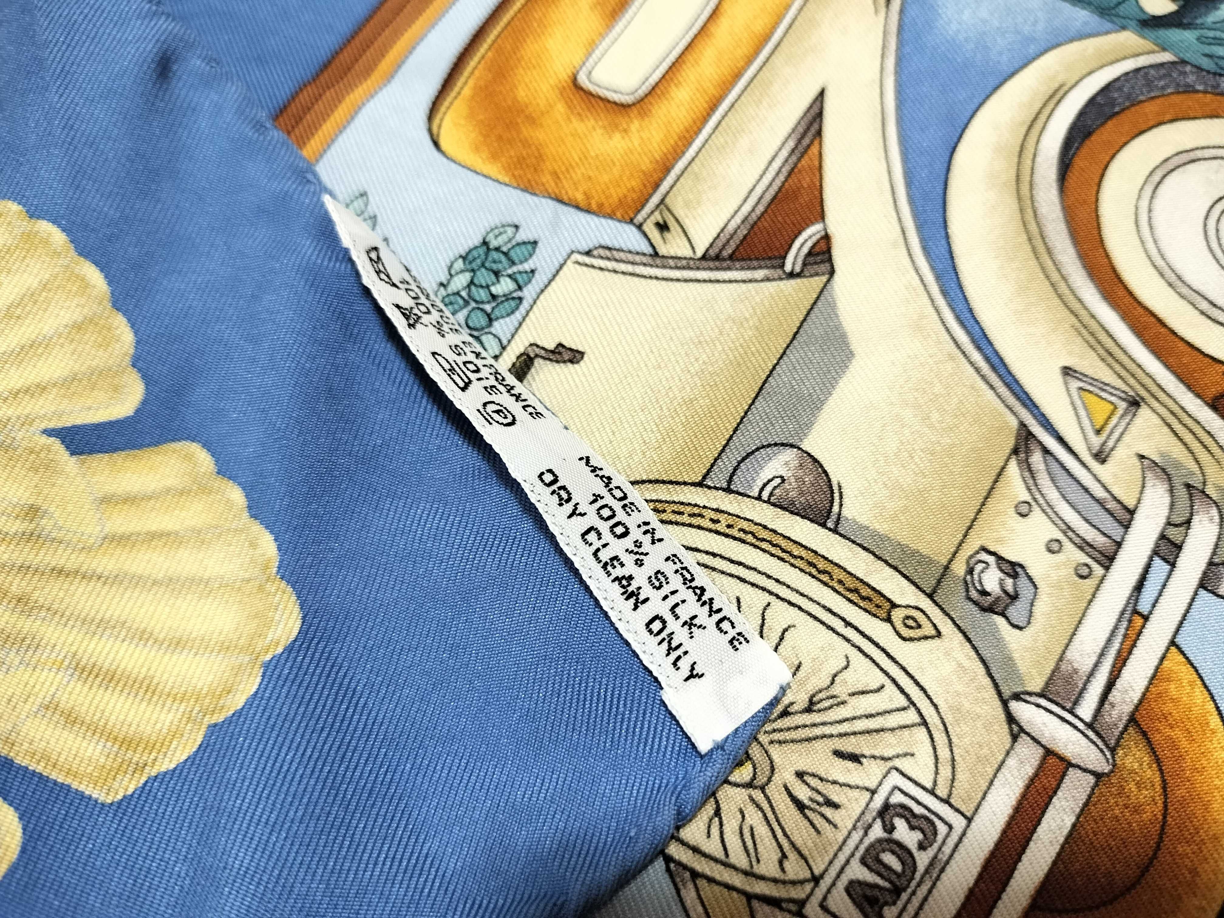 Vintage Hermes Automobile Blue Silk Carre 90