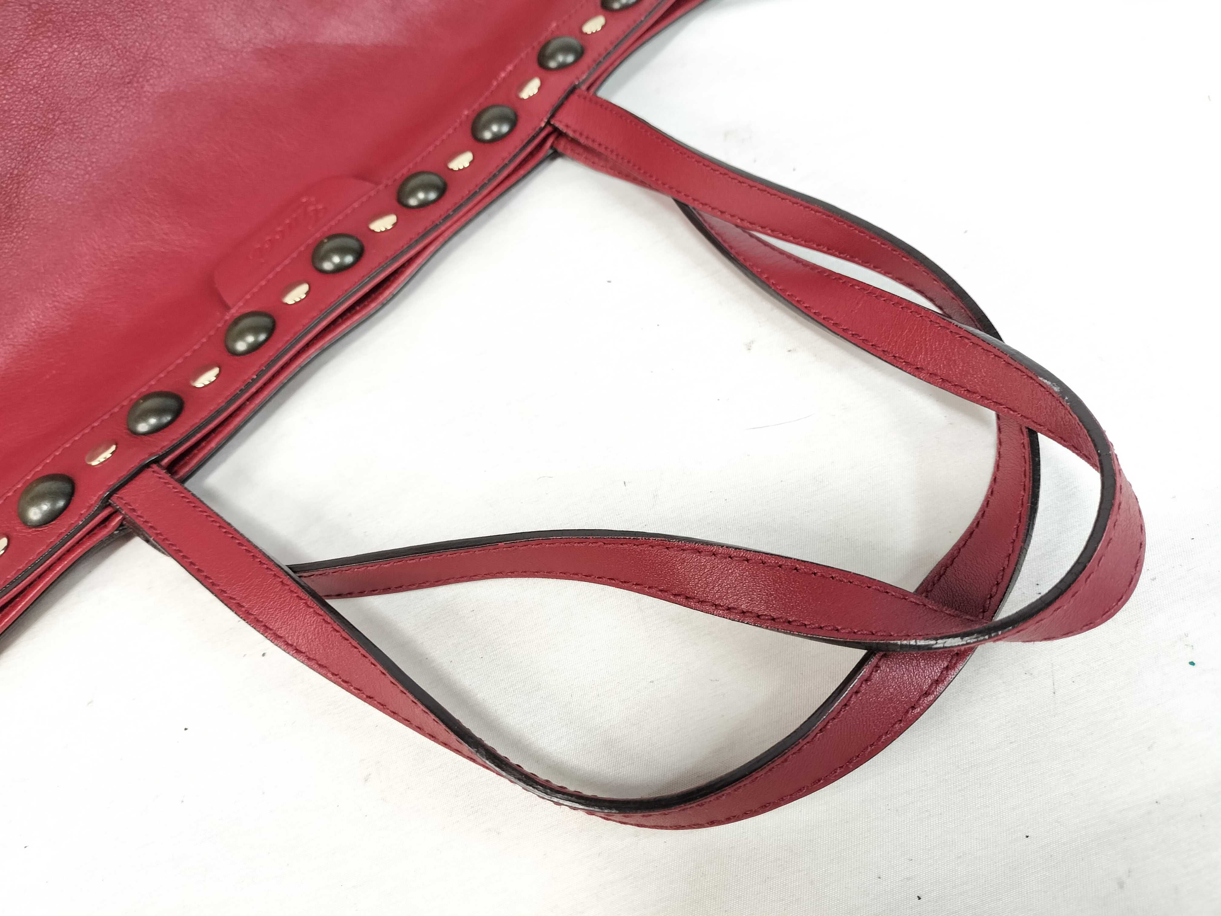 C. 2008 Gucci Babouska Red Leather Studded Large Tote Bag