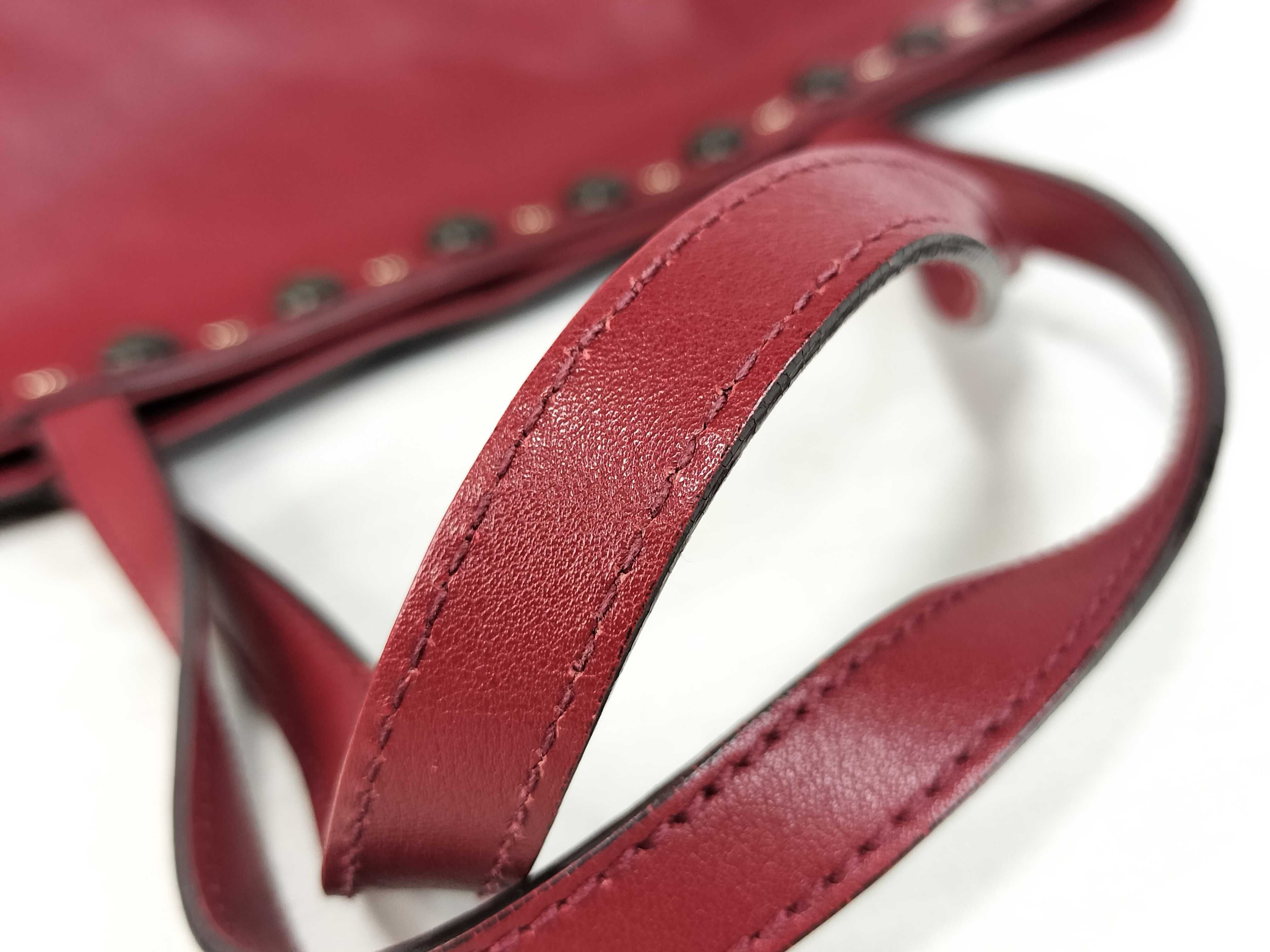 C. 2008 Gucci Babouska Red Leather Studded Large Tote Bag