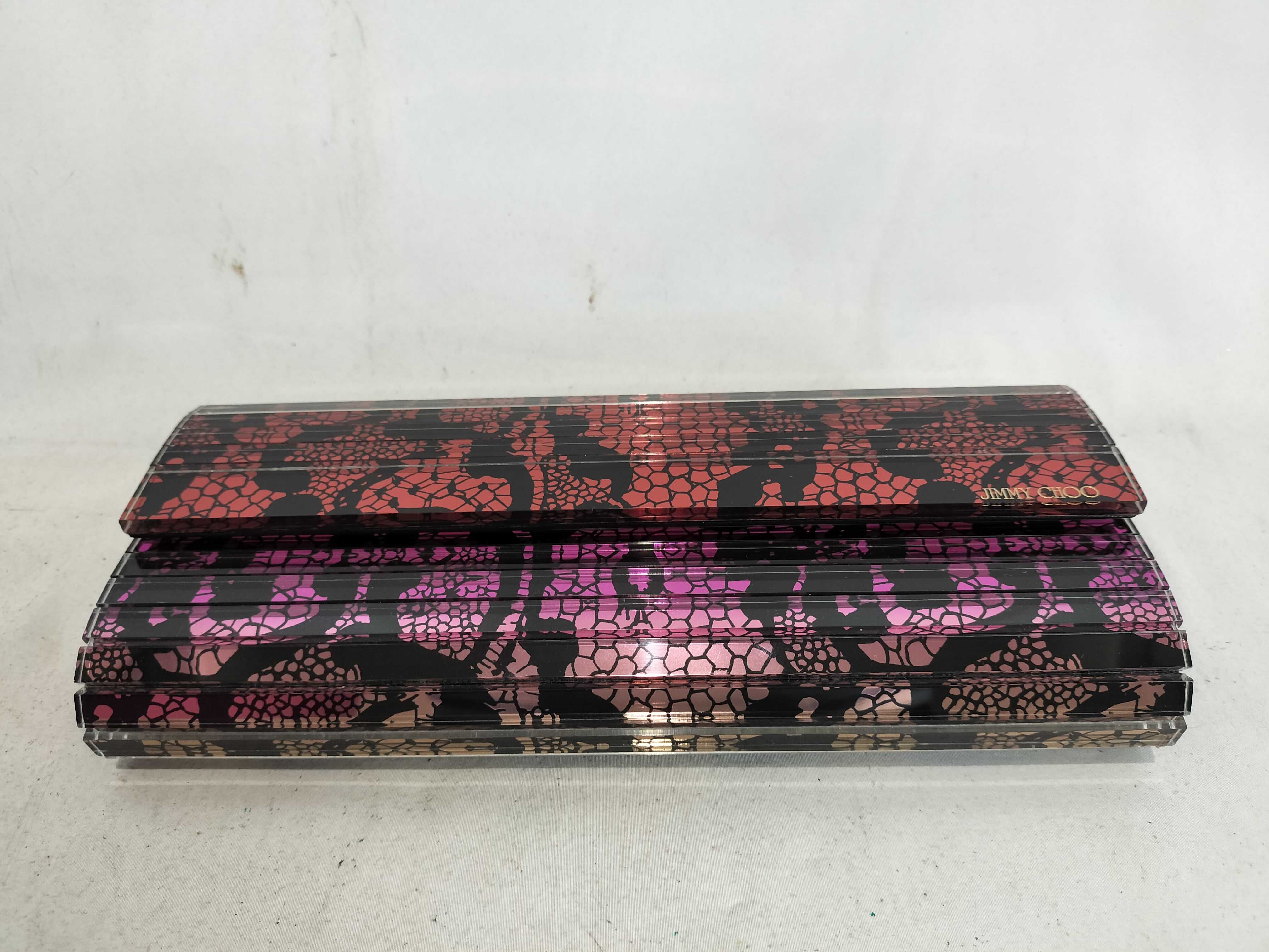 Jimmy Choo x Rob Pruitt Candy Multicolored Lace Acrylic Clutch with Box