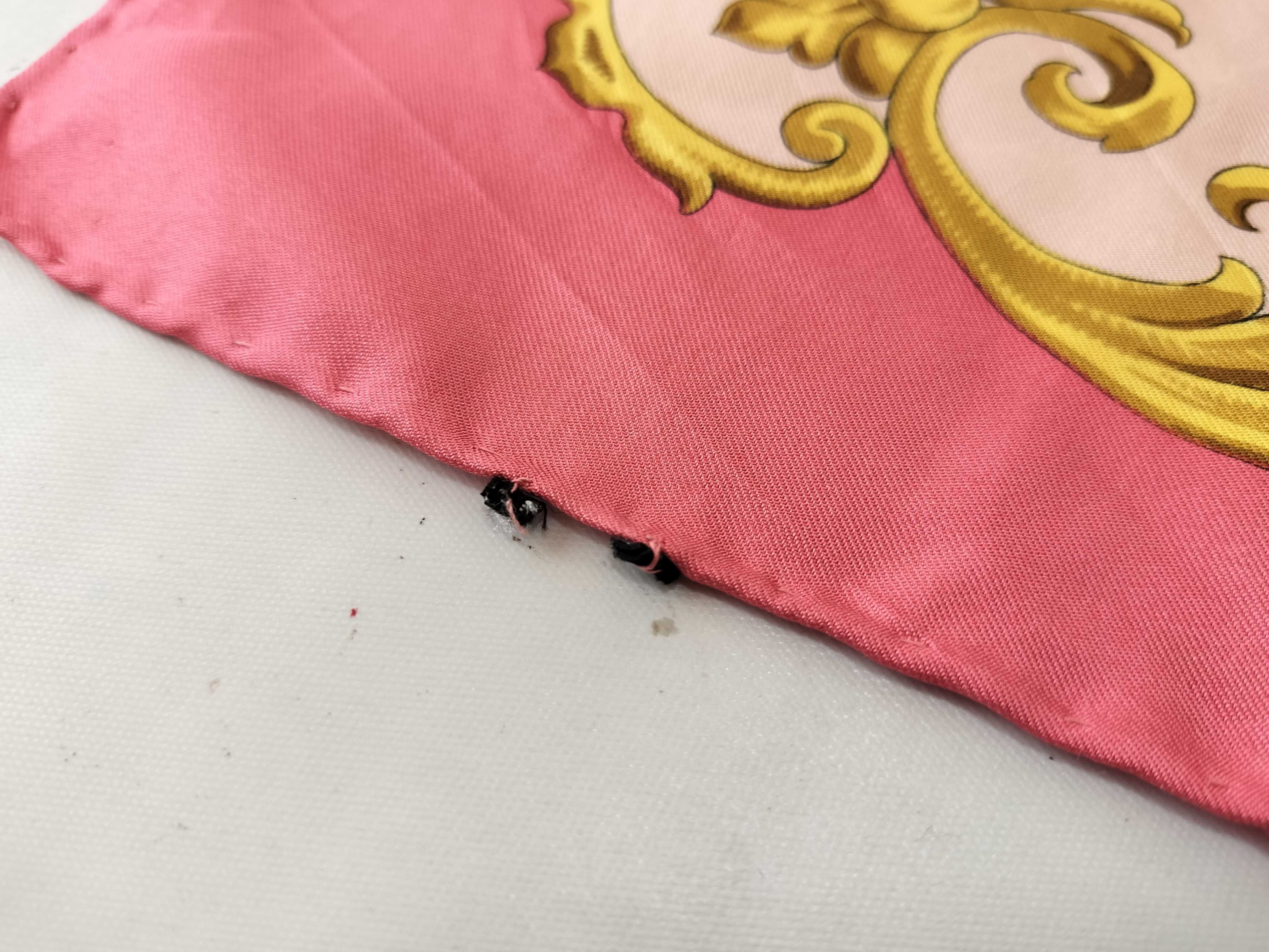 Vintage Celine Hunting Motif Pink Silk Scarf 90 cm