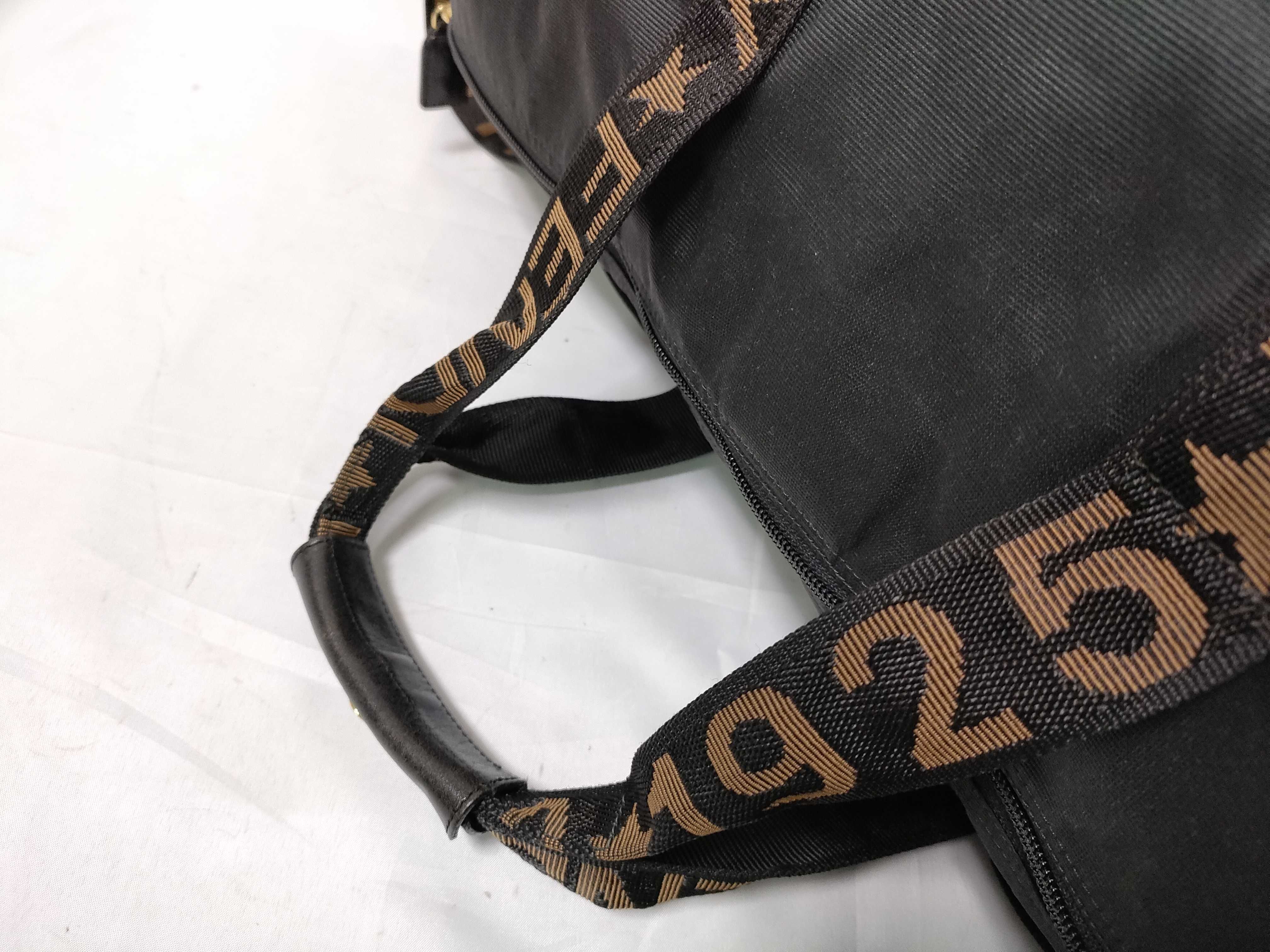 Fendi Roma 1925 Logo Tape Black Nylon Duffle Bag