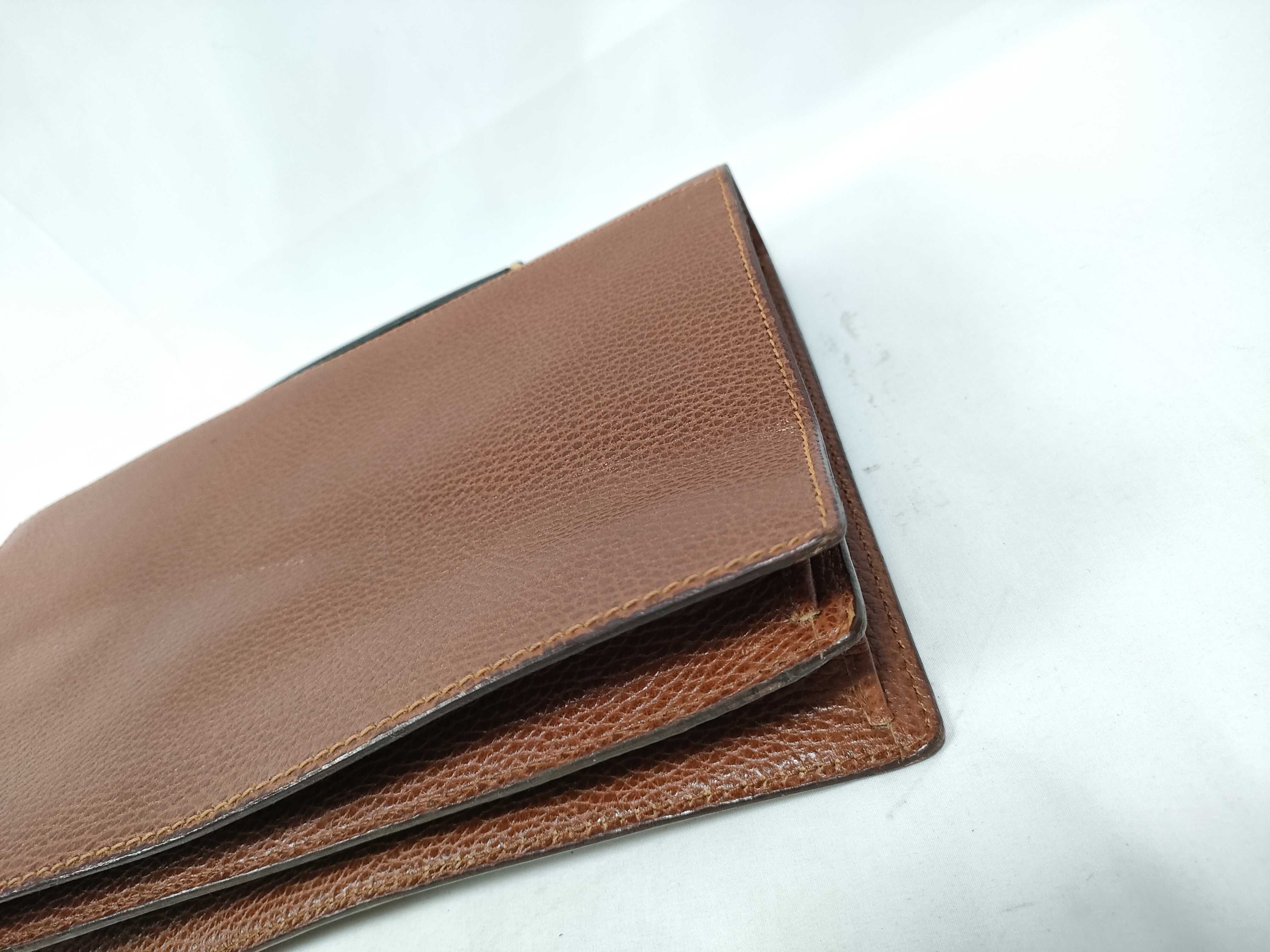 Brioni Tan Pebbled Leather Triple Compartment Document Case